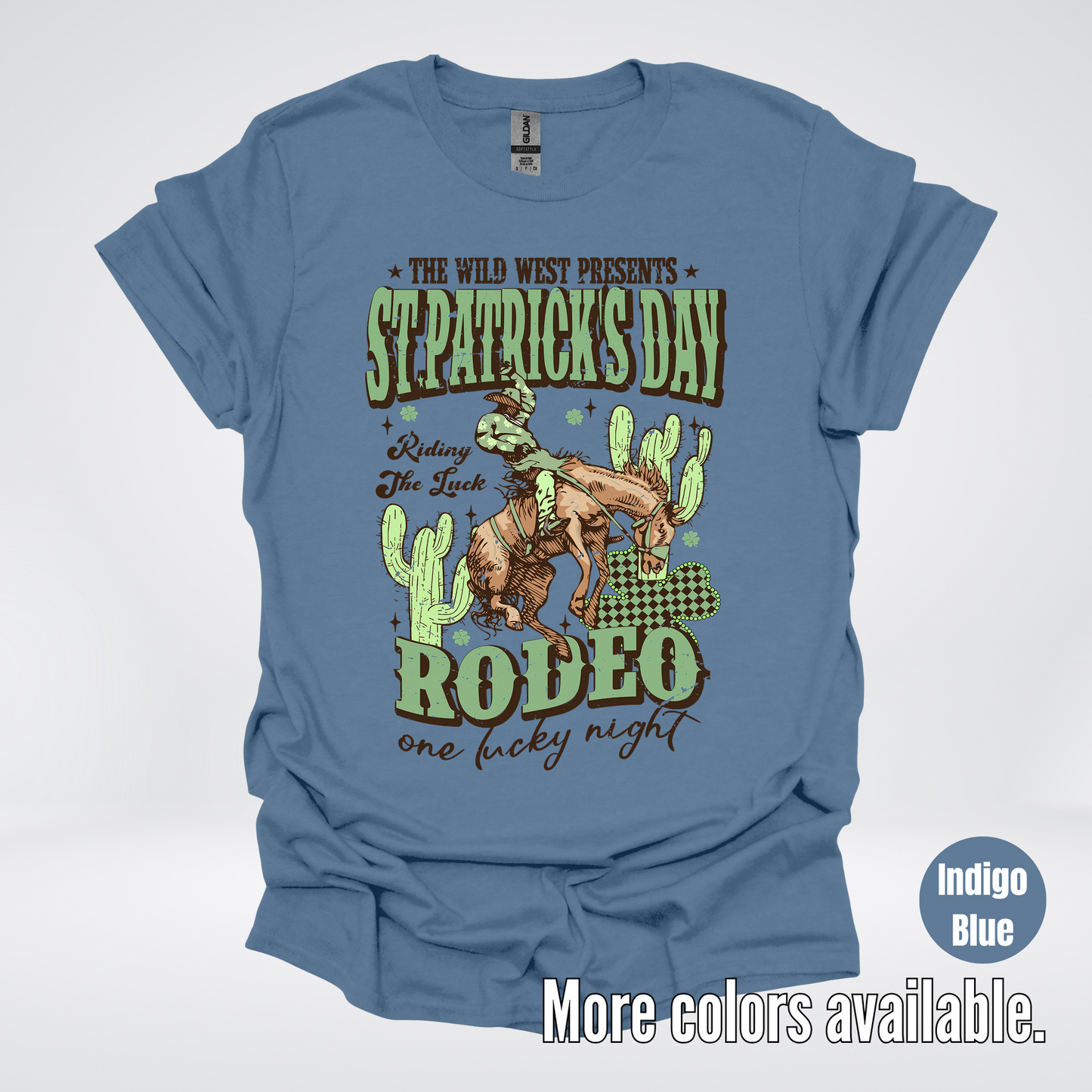 Saint Patrick’s Day Rodeo One Lucky Night Distressed T-Shirt