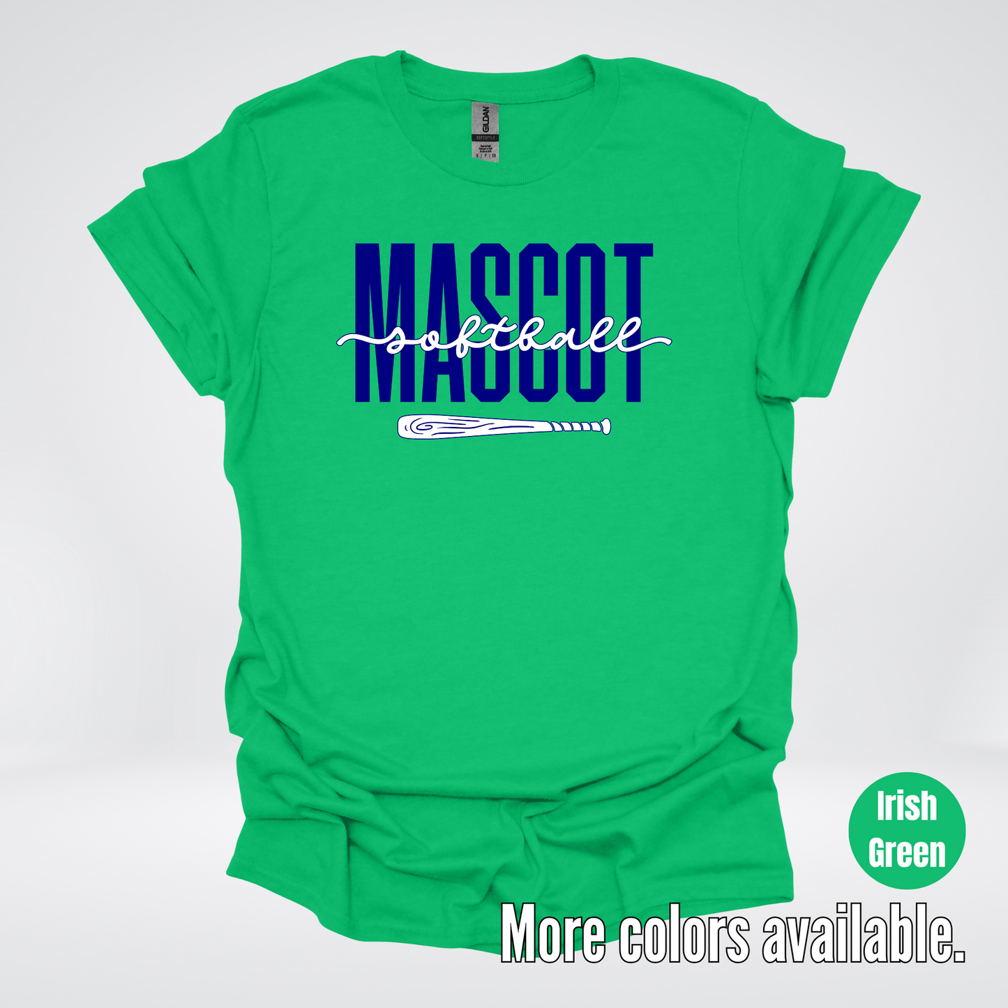 Custom Mascot – Navy - Softball Design 27 T-Shirt