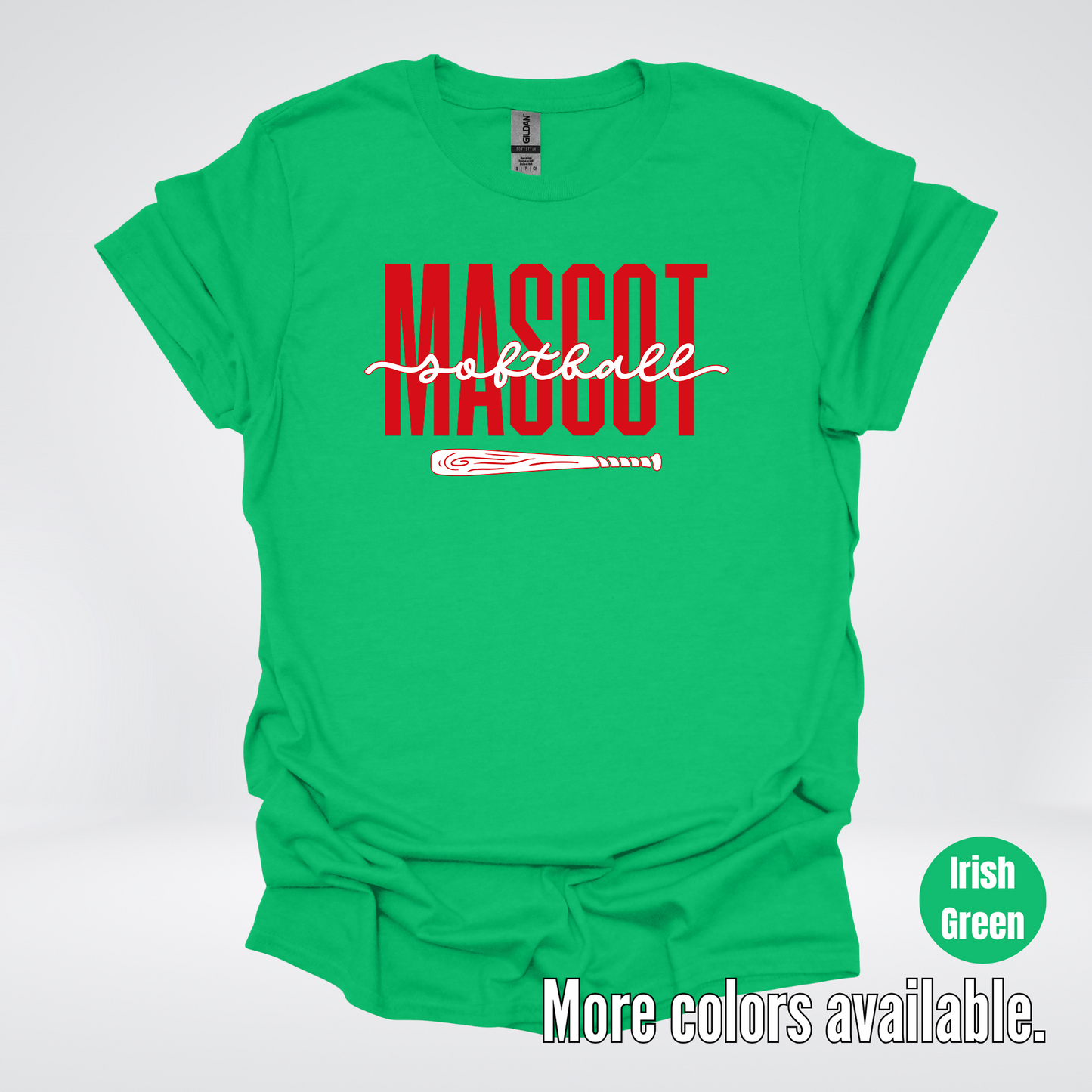 Custom Mascot – Red - Softball Design 28 T-Shirt