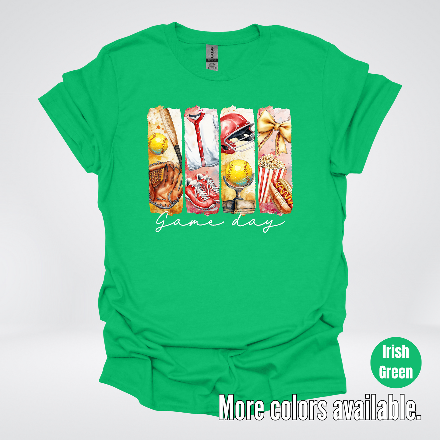 Game Day Coquette Brushstroke Softball T-Shirt