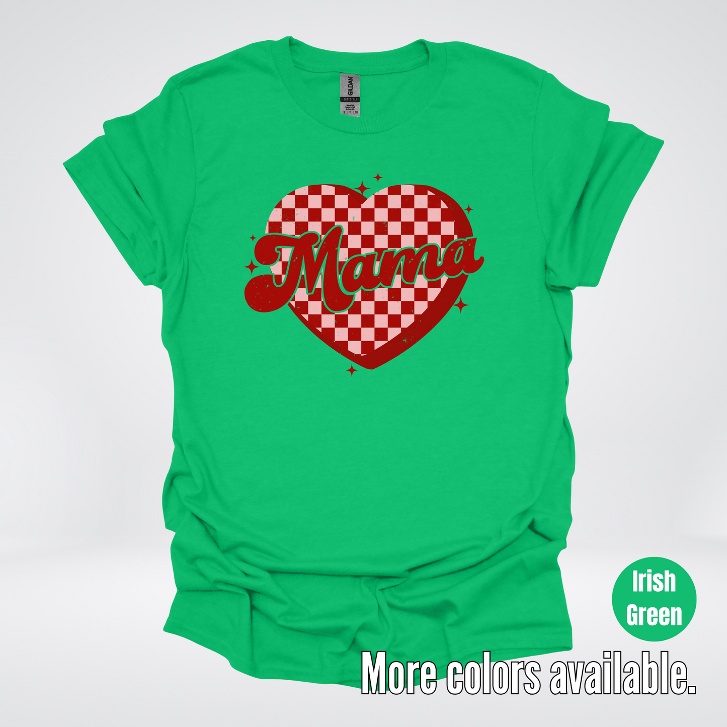 Mama Checkered Heart T-Shirt
