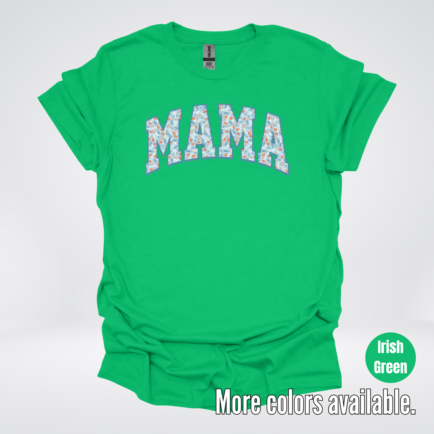 Mama Light Blue Floral T-Shirt