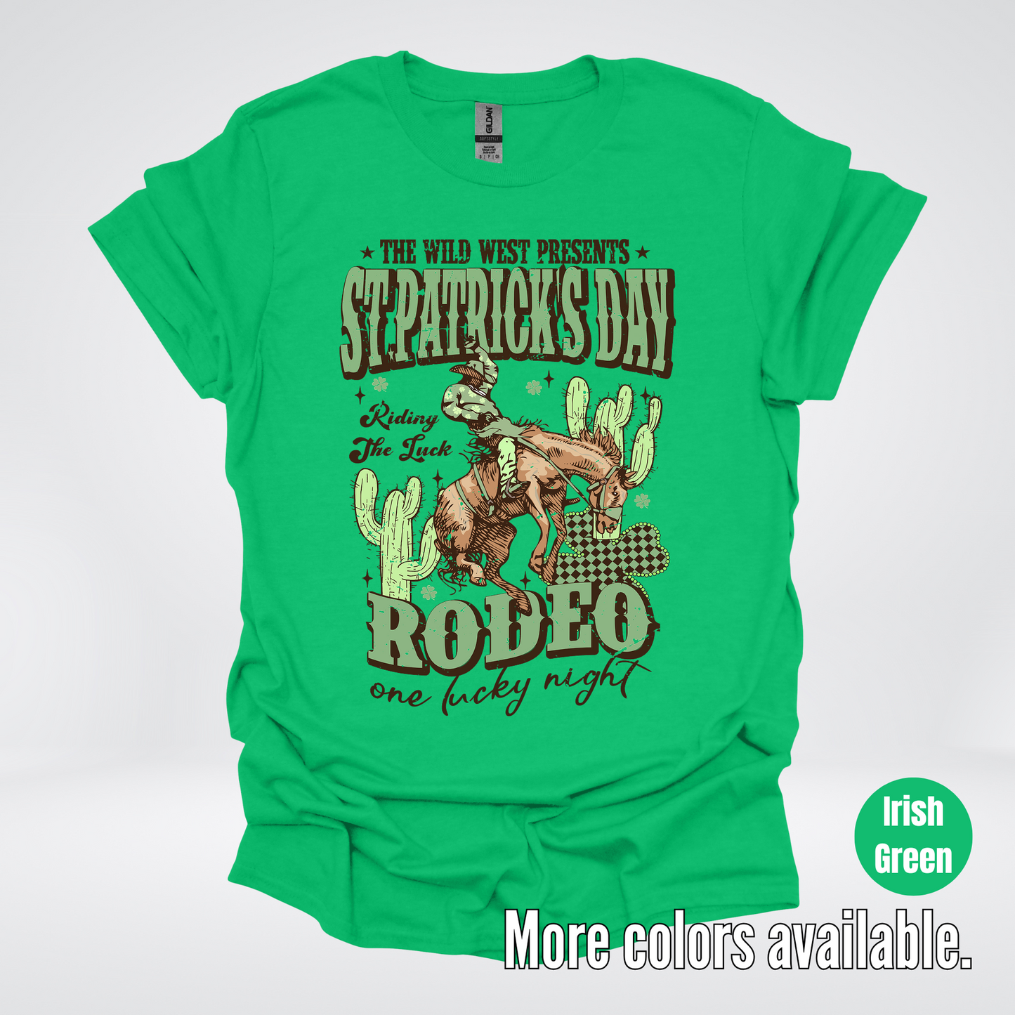 Saint Patrick’s Day Rodeo One Lucky Night Distressed T-Shirt