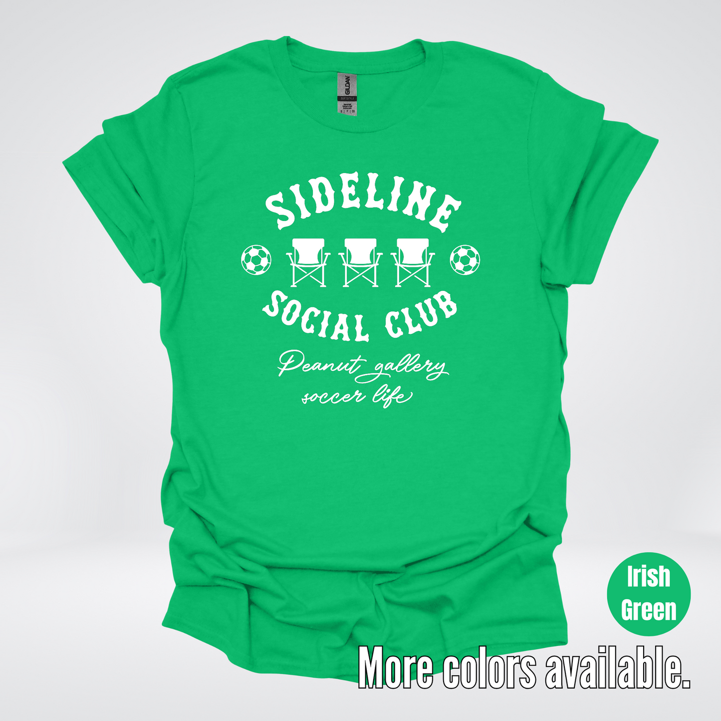 Sideline Social Club Peanut Gallery Soccer Life – White Design – T-Shirt