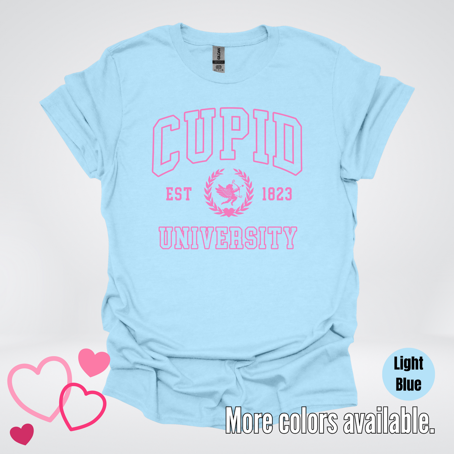 Cupid University Est 1823 Bright Pink Design T-Shirt
