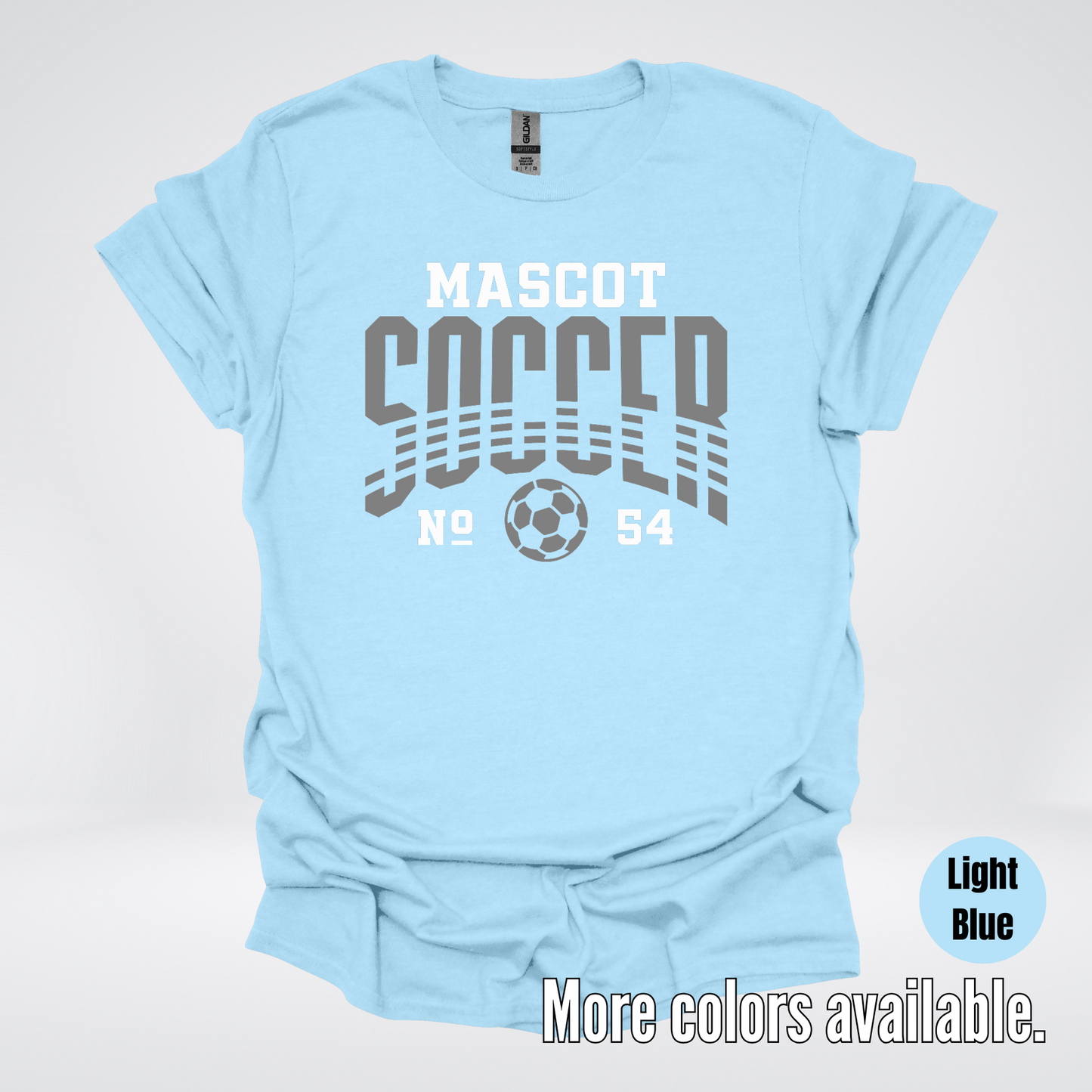 Custom Mascot & Number – Gray Design 01 - Soccer T-Shirt