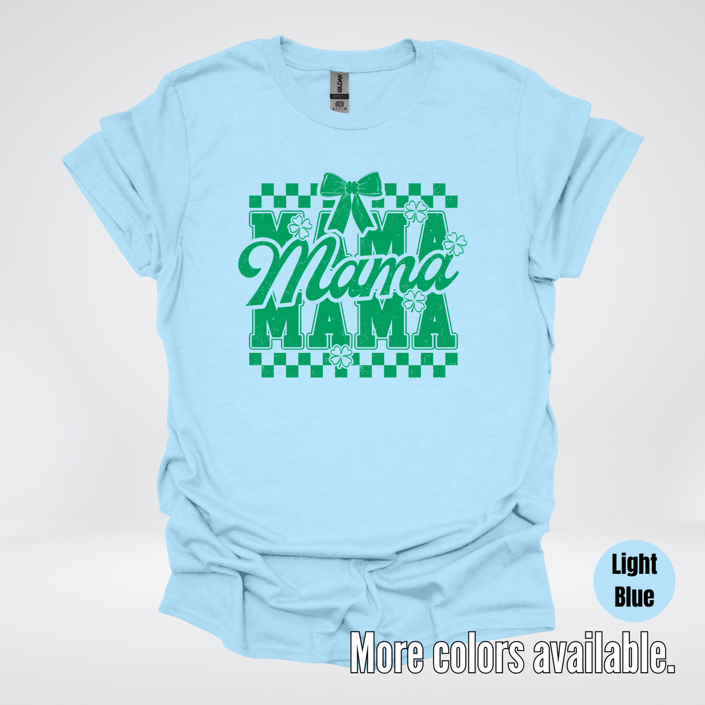 Distressed Saint Patrick’s Day Green Coquette Bow Mama T-Shirt