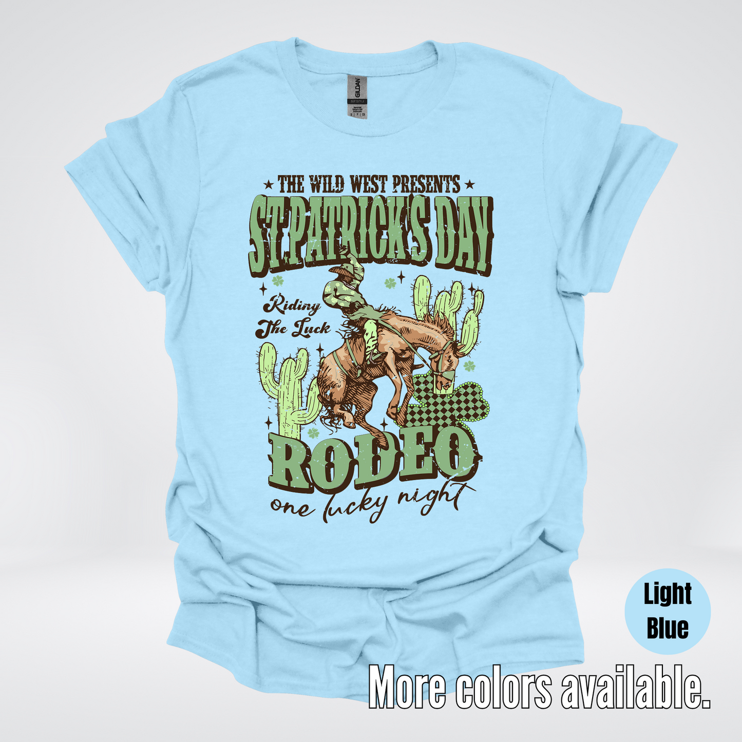 Saint Patrick’s Day Rodeo One Lucky Night Distressed T-Shirt