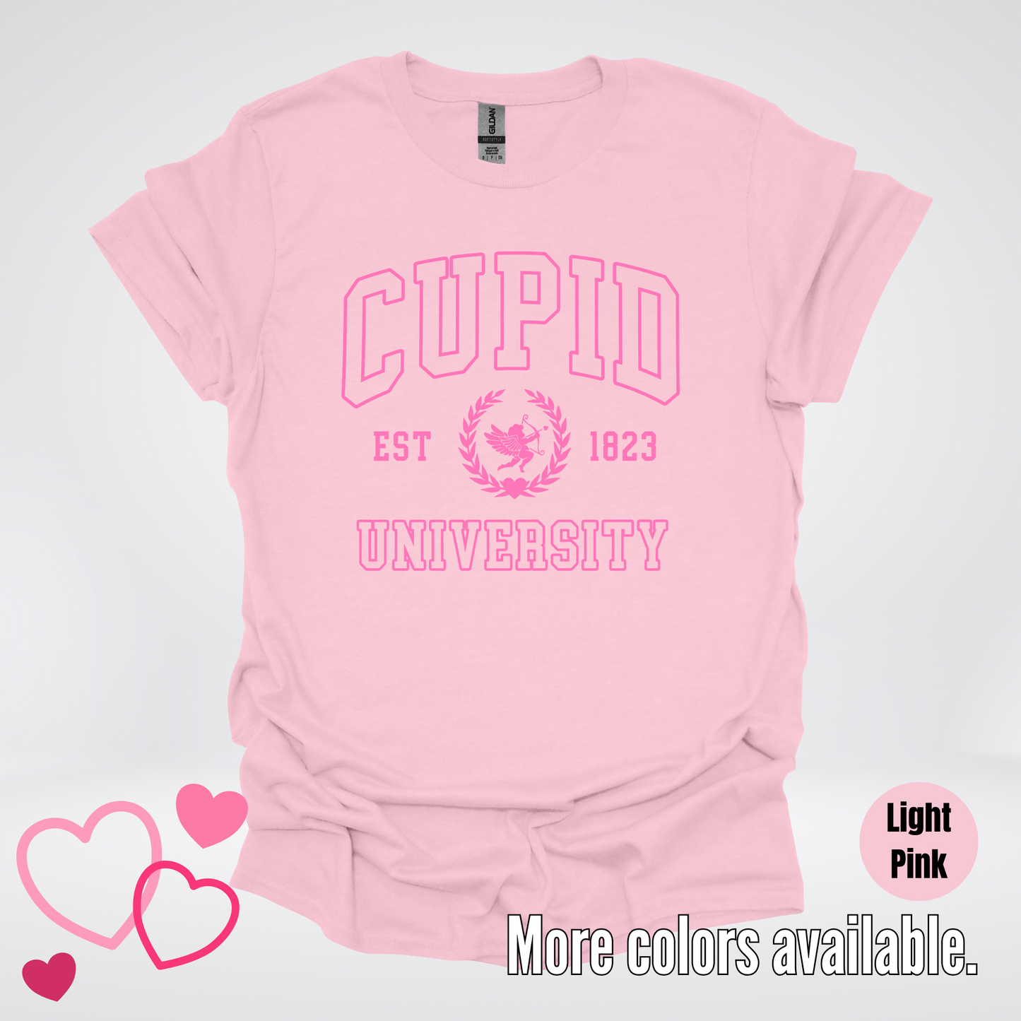 Cupid University Est 1823 Bright Pink Design T-Shirt