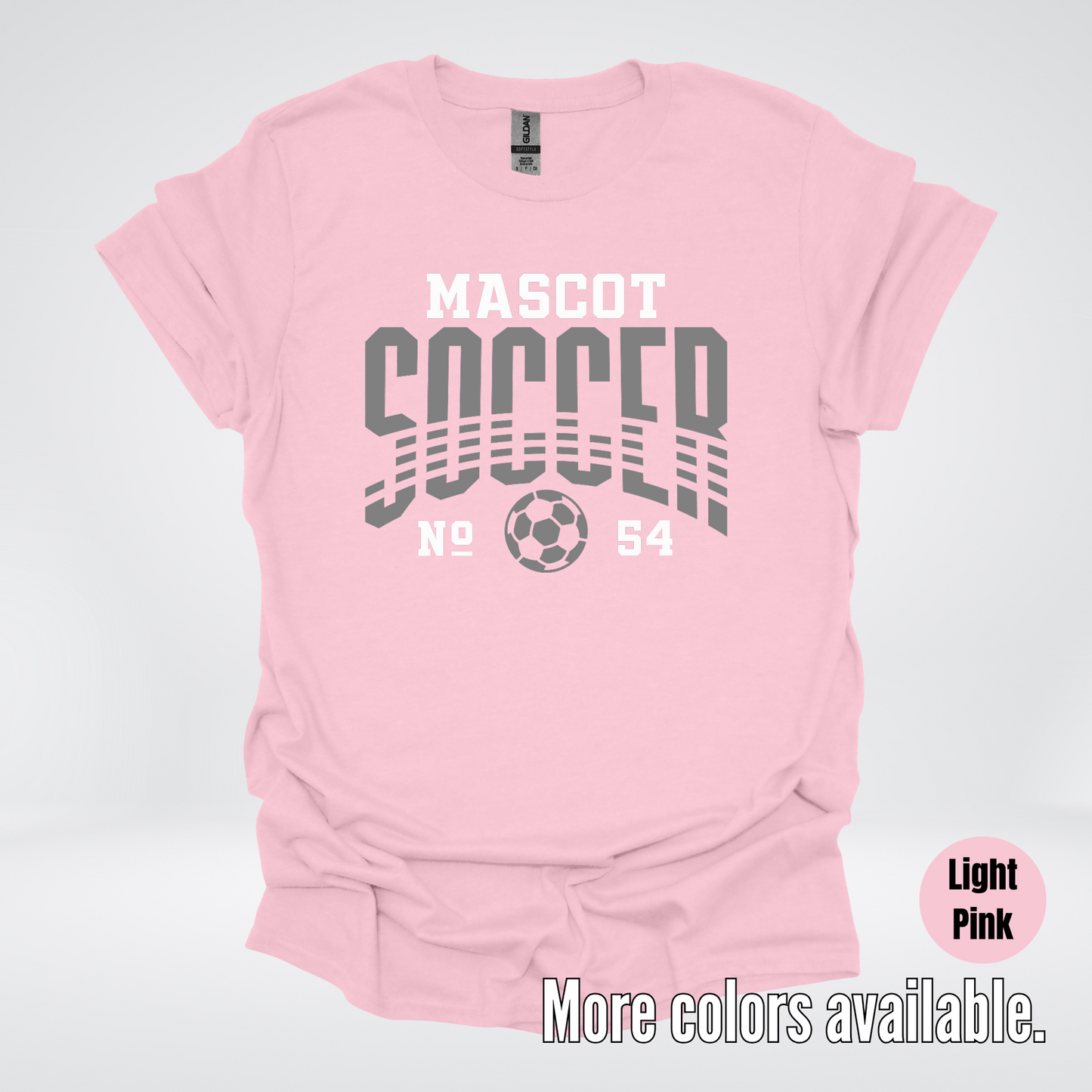 Custom Mascot & Number – Gray Design 01 - Soccer T-Shirt