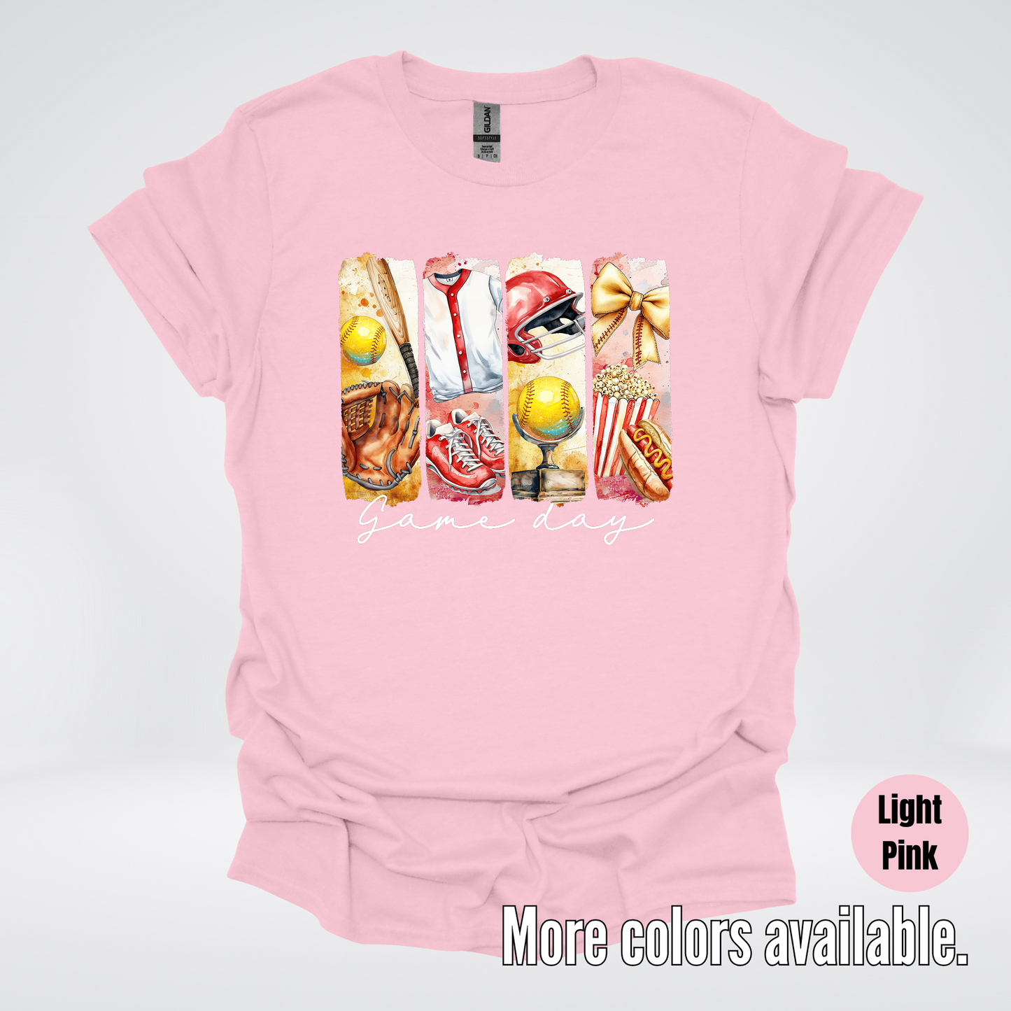 Game Day Coquette Brushstroke Softball T-Shirt