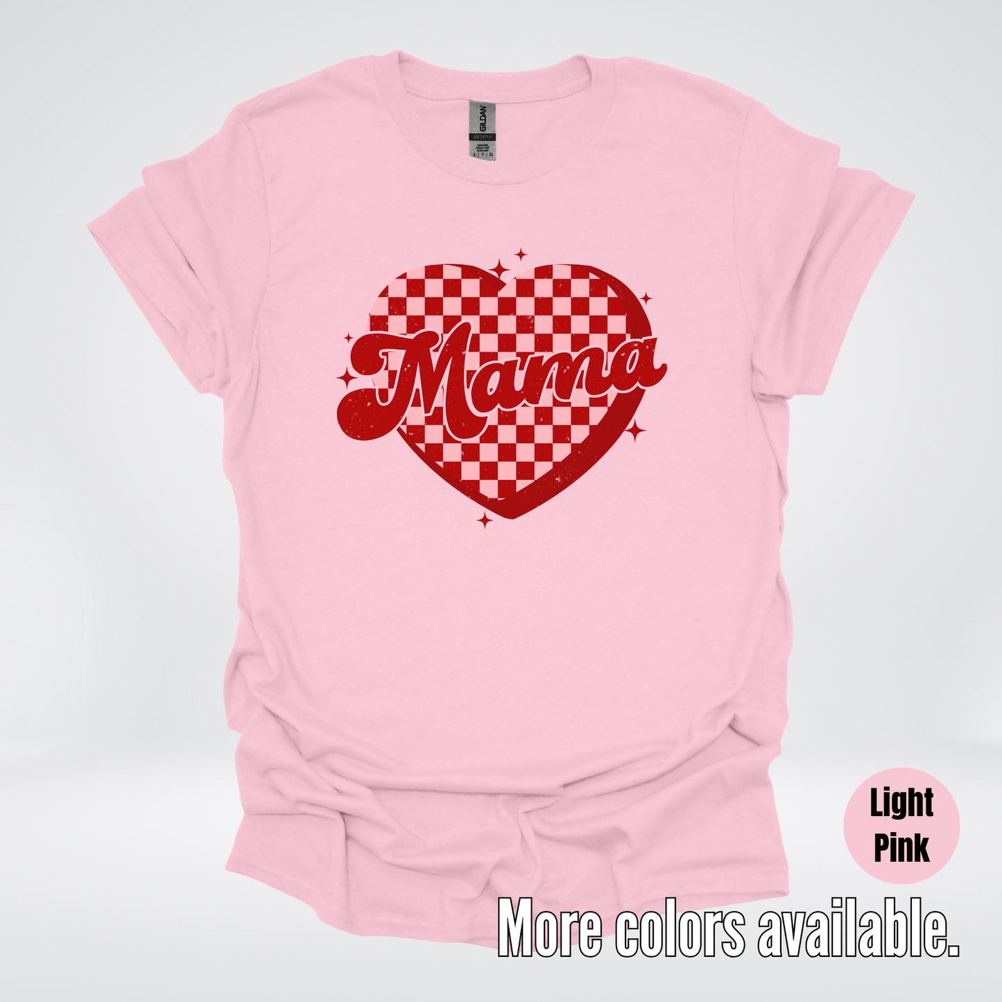 Mama Checkered Heart T-Shirt