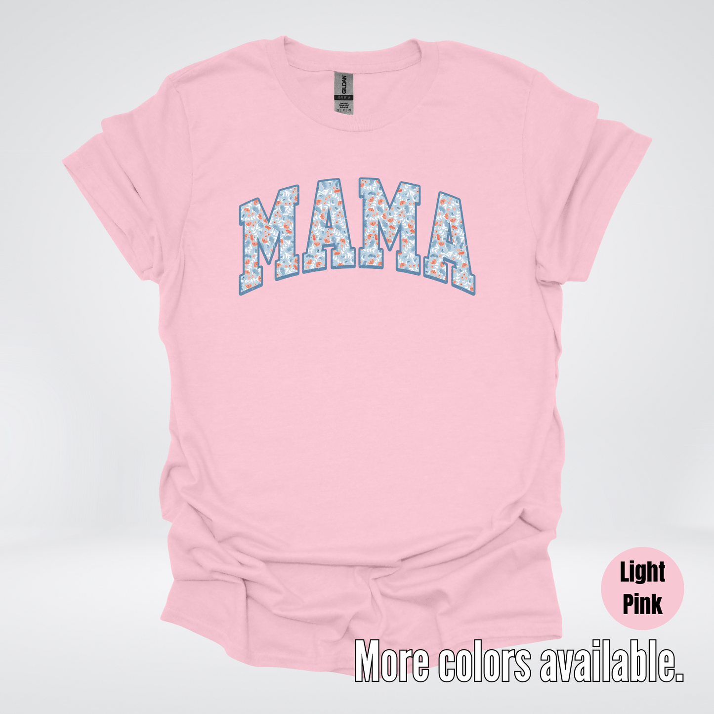 Mama Light Blue Floral T-Shirt