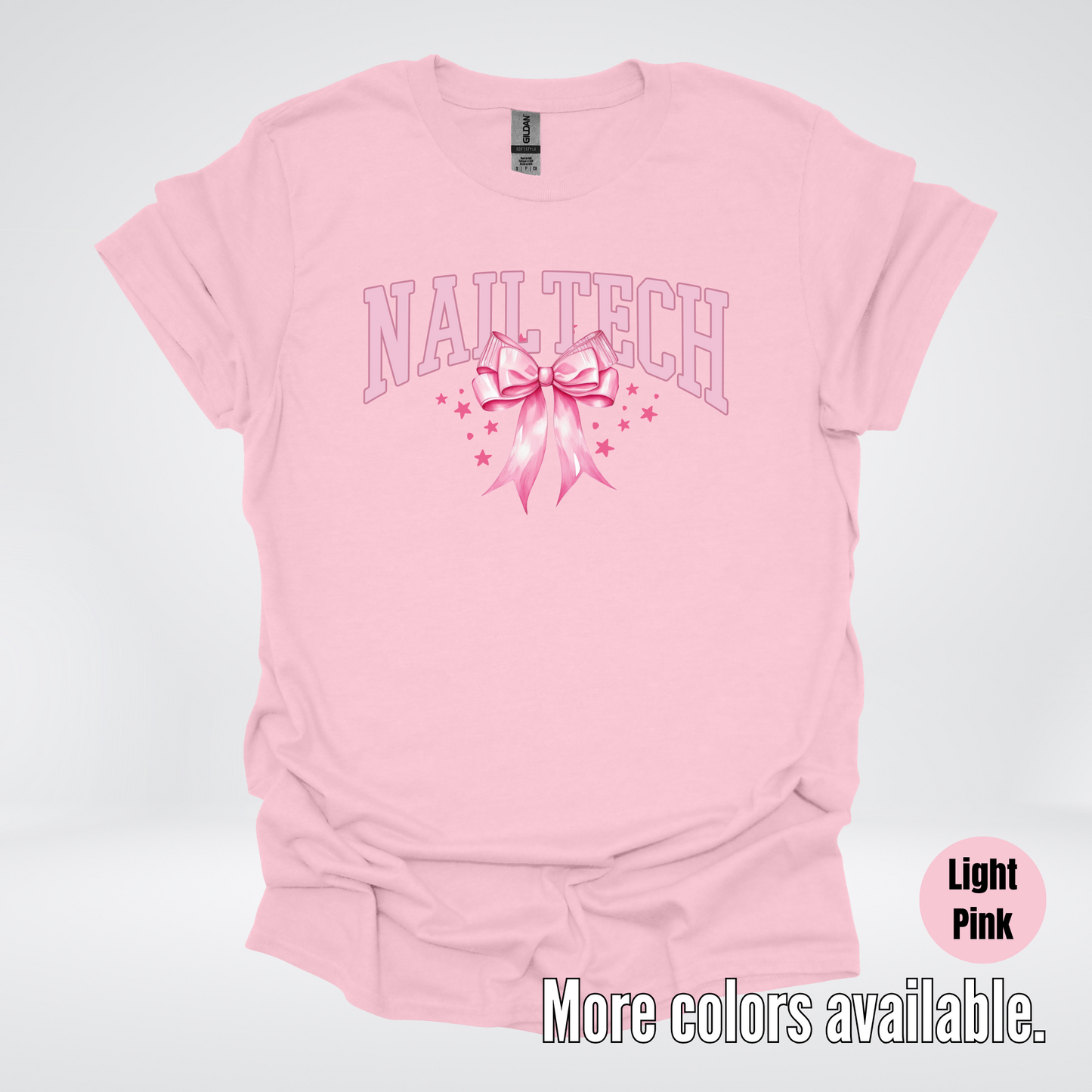 Nail Tech Varsity Pink Coquette T-Shirt