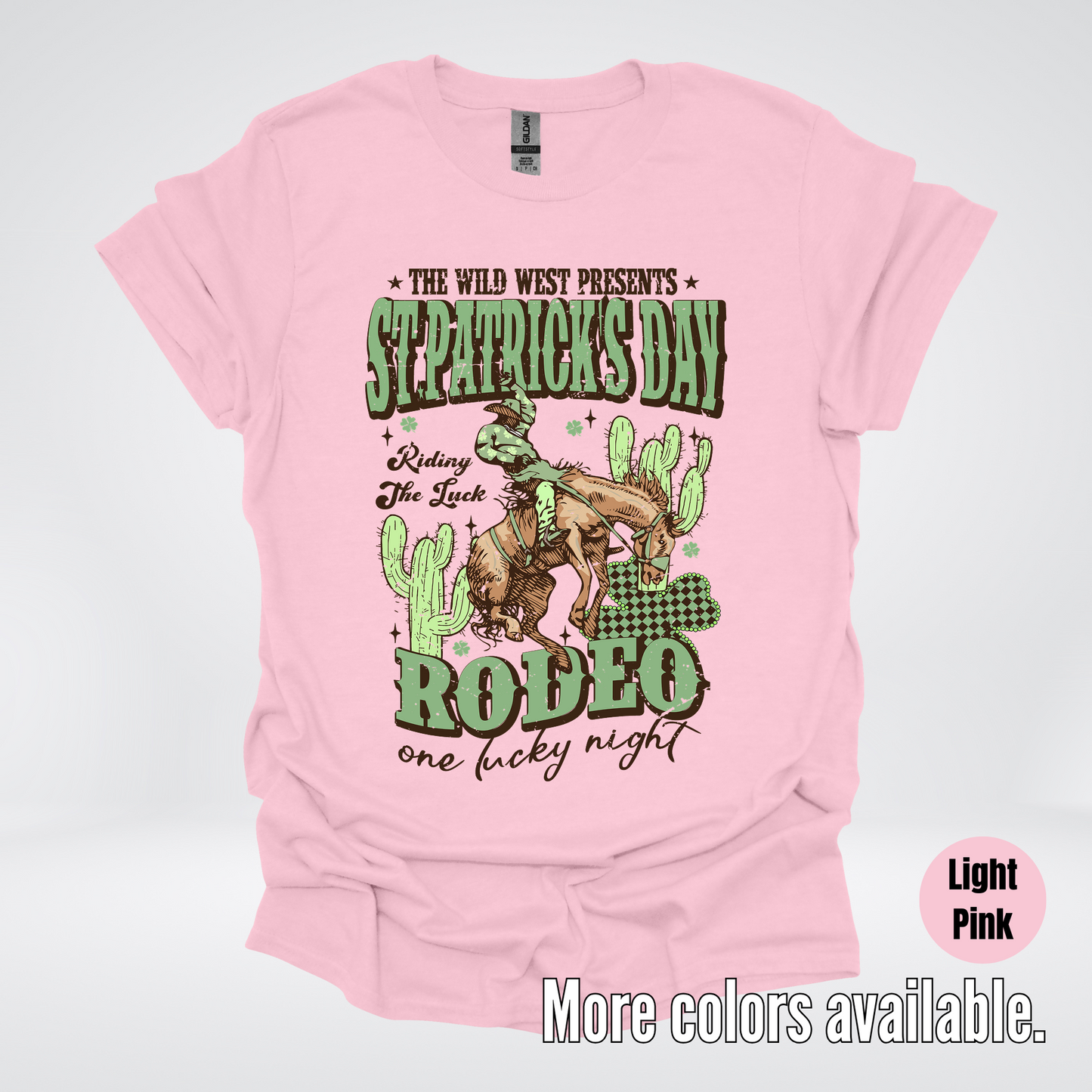 Saint Patrick’s Day Rodeo One Lucky Night Distressed T-Shirt