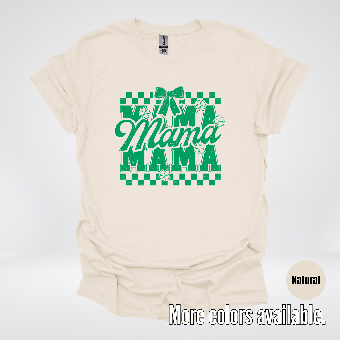 Distressed Saint Patrick’s Day Green Coquette Bow Mama T-Shirt