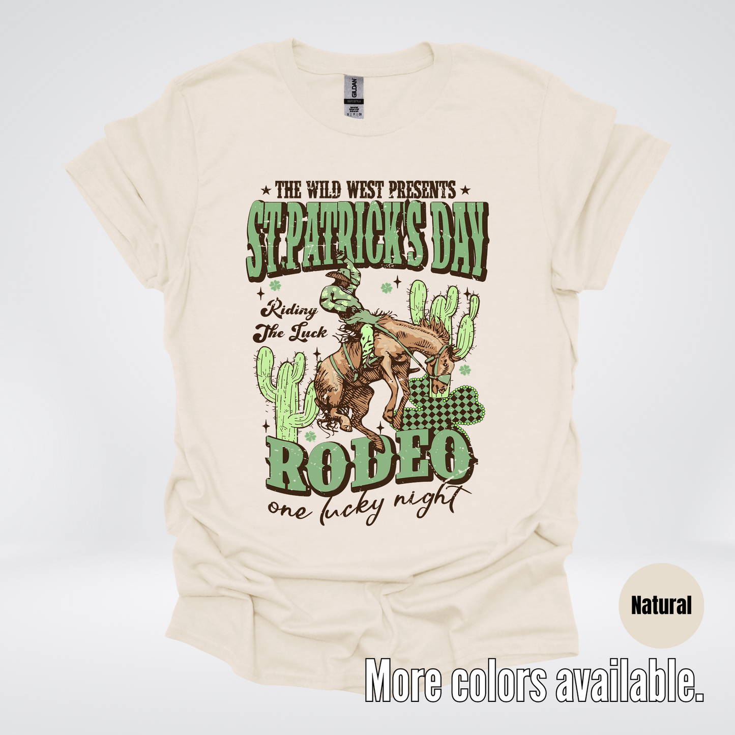 Saint Patrick’s Day Rodeo One Lucky Night Distressed T-Shirt