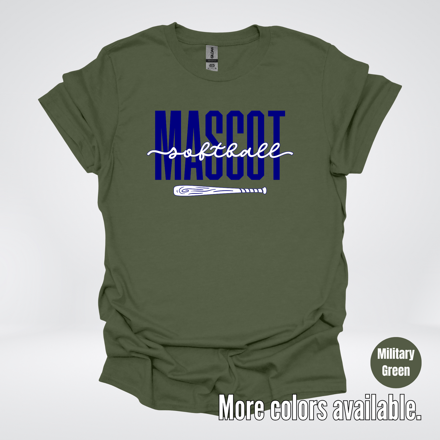 Custom Mascot – Navy - Softball Design 27 T-Shirt