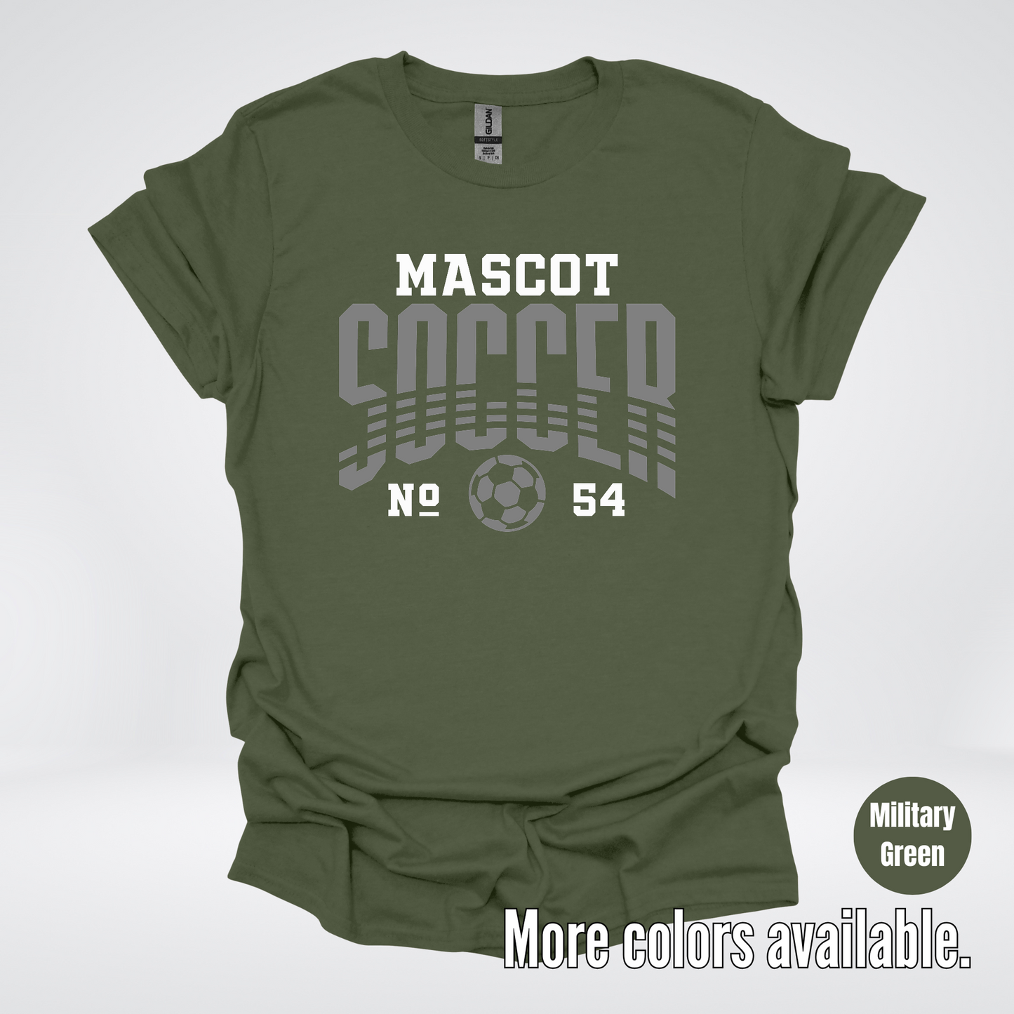 Custom Mascot & Number – Gray Design 01 - Soccer T-Shirt
