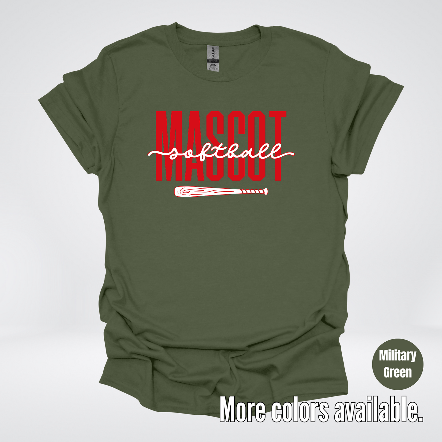 Custom Mascot – Red - Softball Design 28 T-Shirt