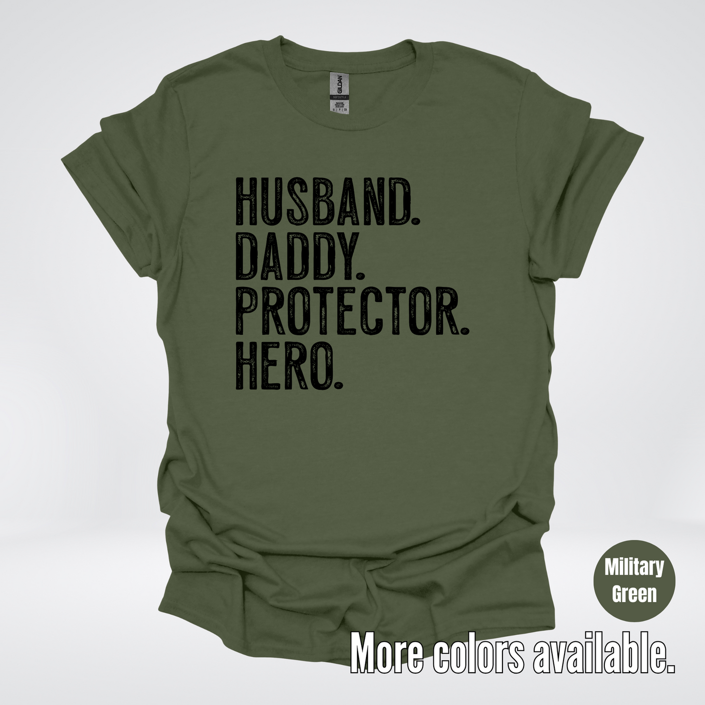 Husband Daddy Protector Hero - Black Design – Father’s Day T-Shirt