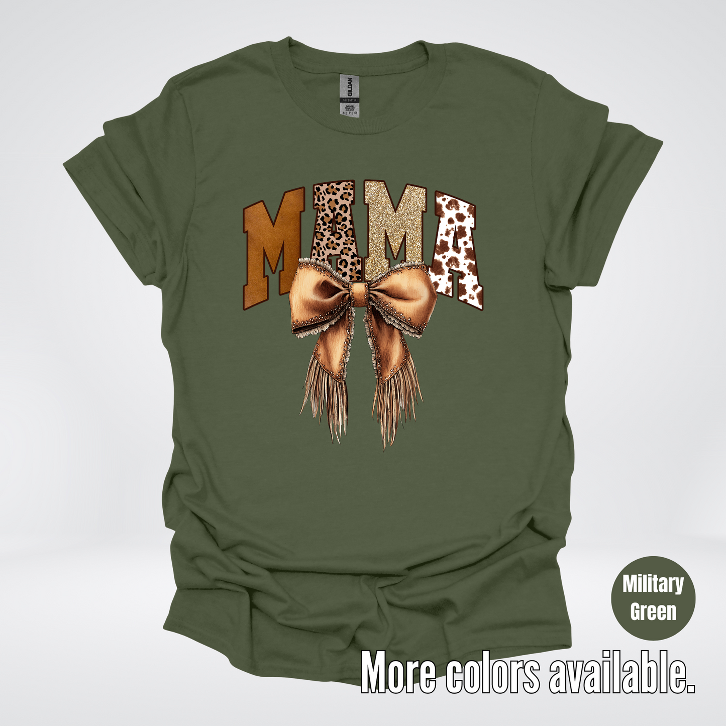 MAMA Western Coquette Leather Bow And Tassels T-Shirt