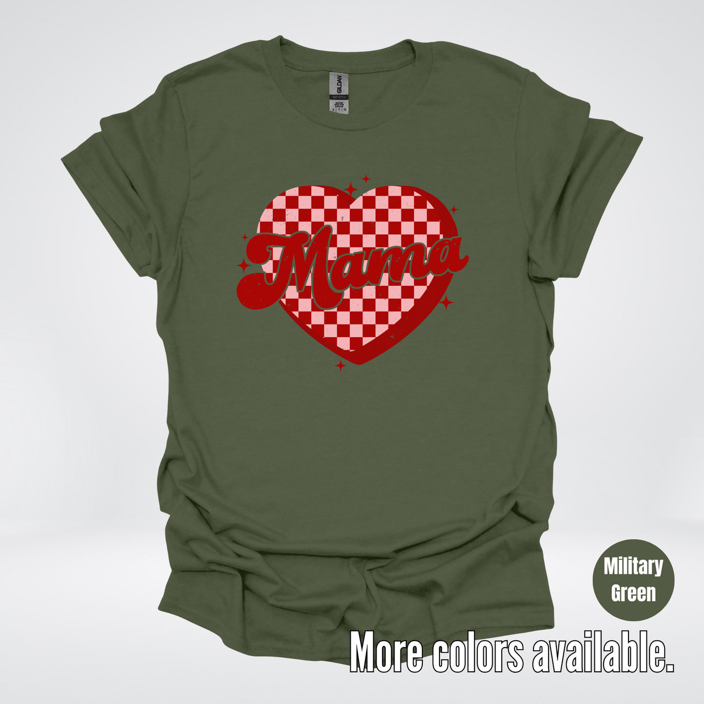 Mama Checkered Heart T-Shirt