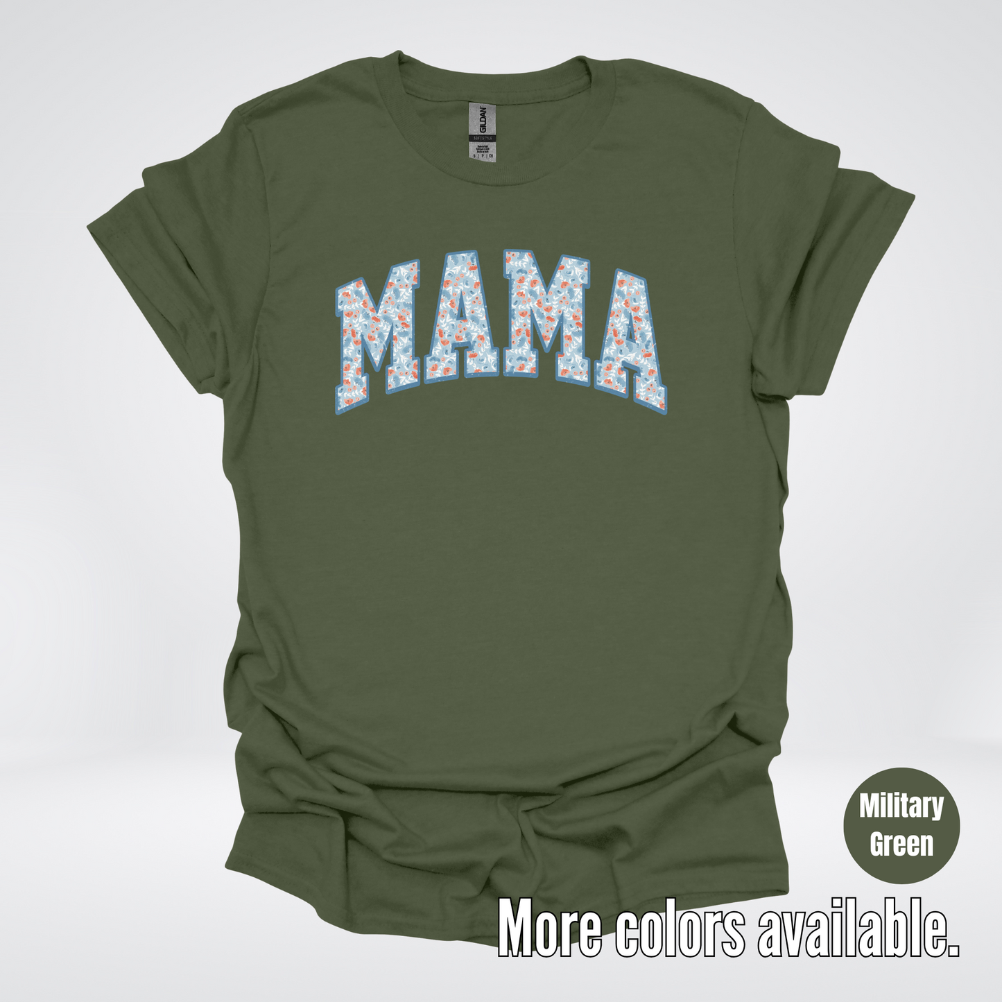 Mama Light Blue Floral T-Shirt