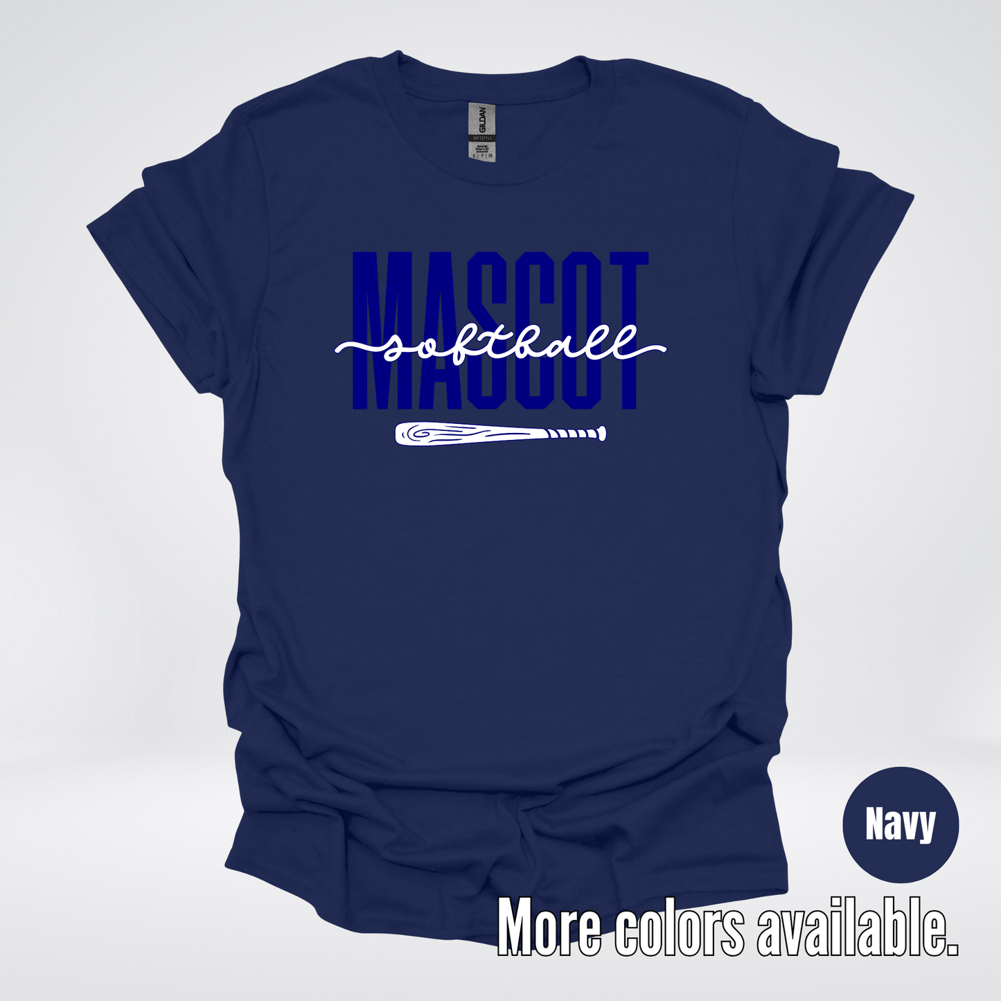 Custom Mascot – Navy - Softball Design 27 T-Shirt