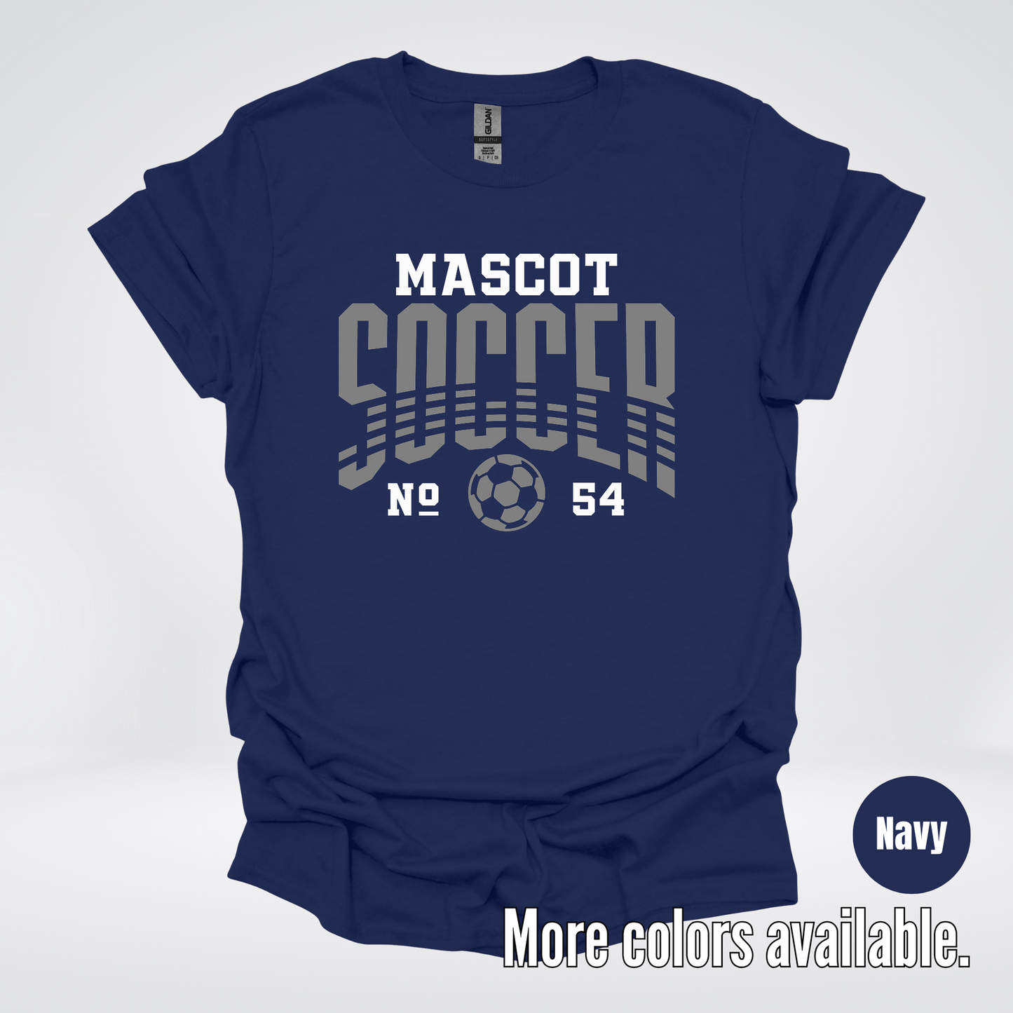 Custom Mascot & Number – Gray Design 01 - Soccer T-Shirt