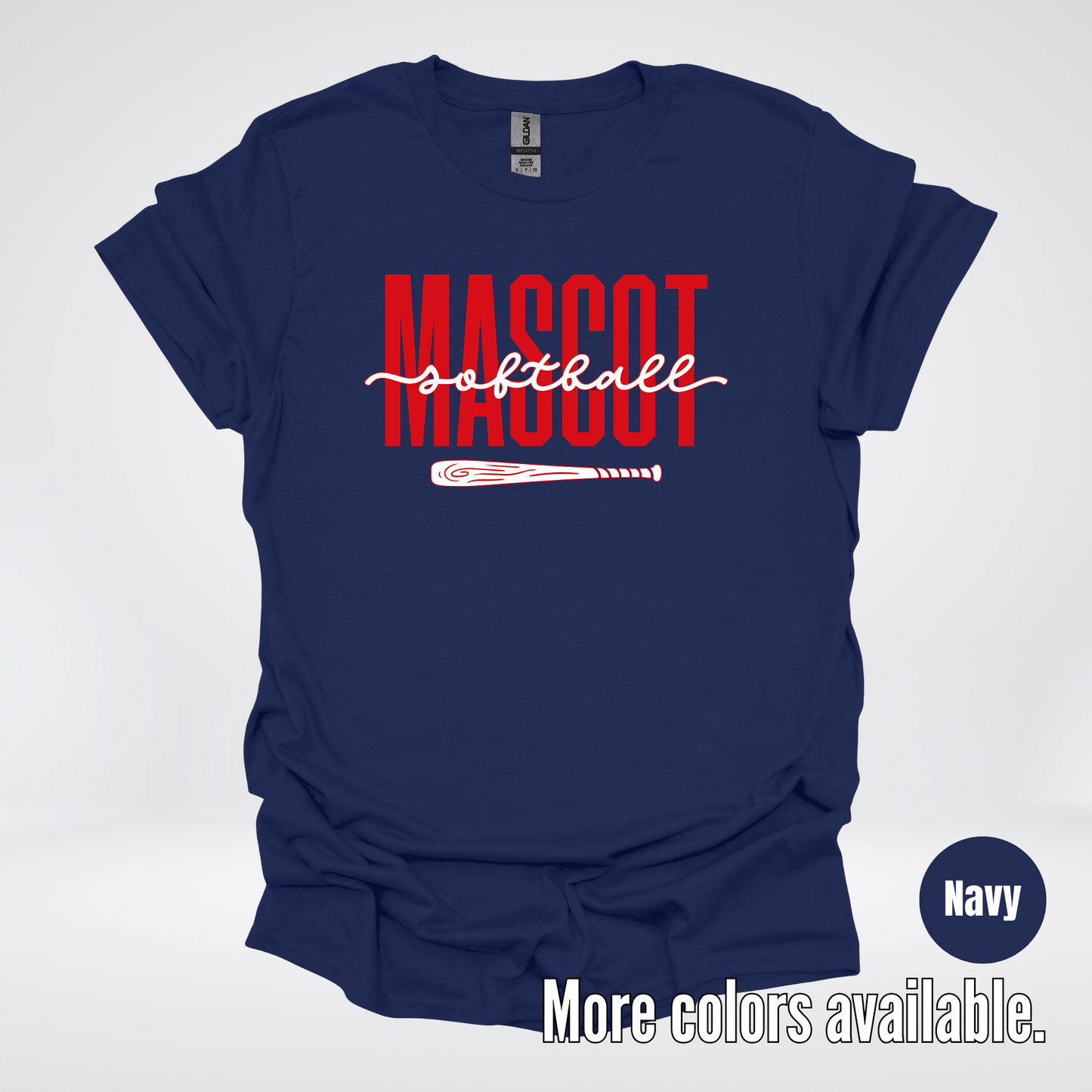 Custom Mascot – Red - Softball Design 28 T-Shirt