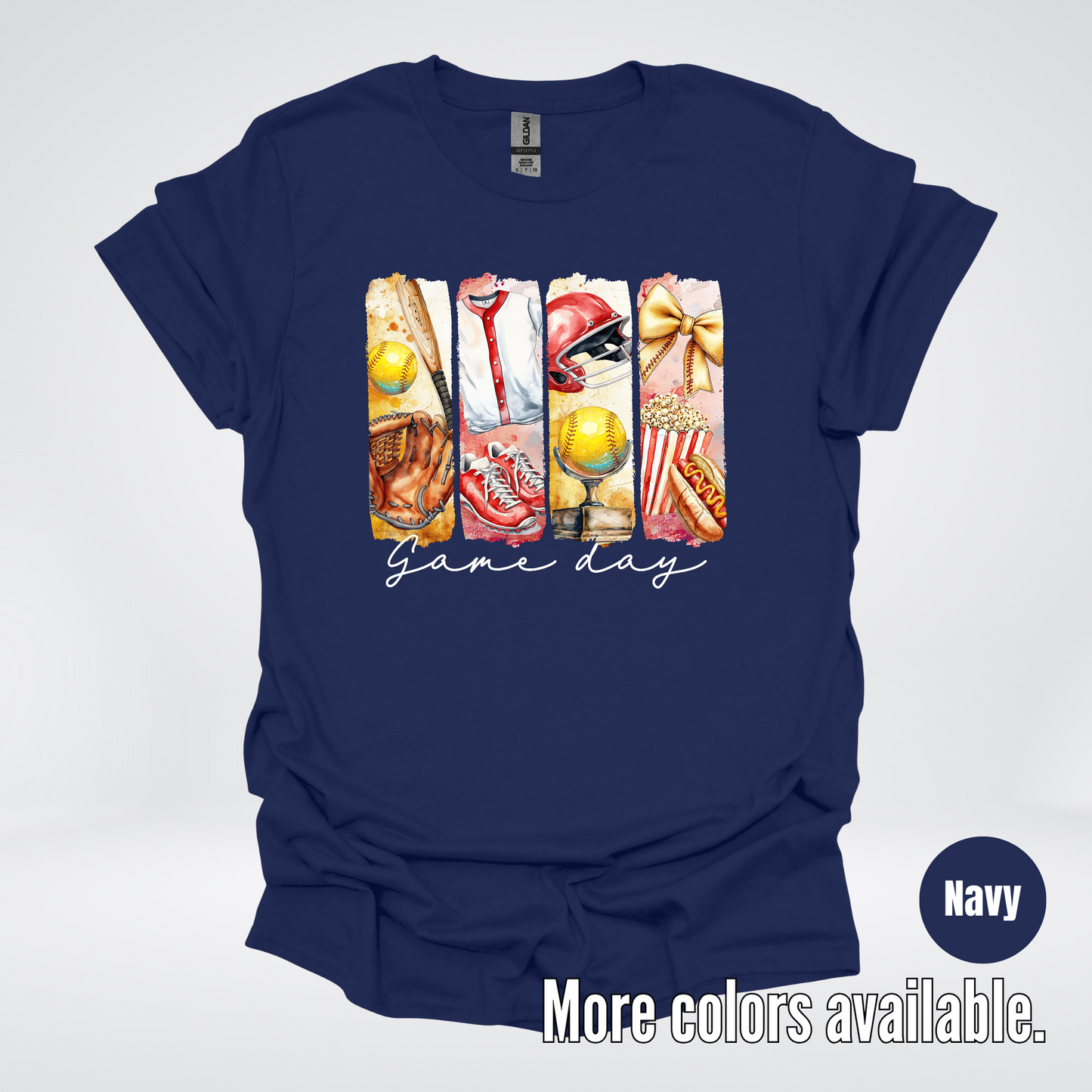 Game Day Coquette Brushstroke Softball T-Shirt