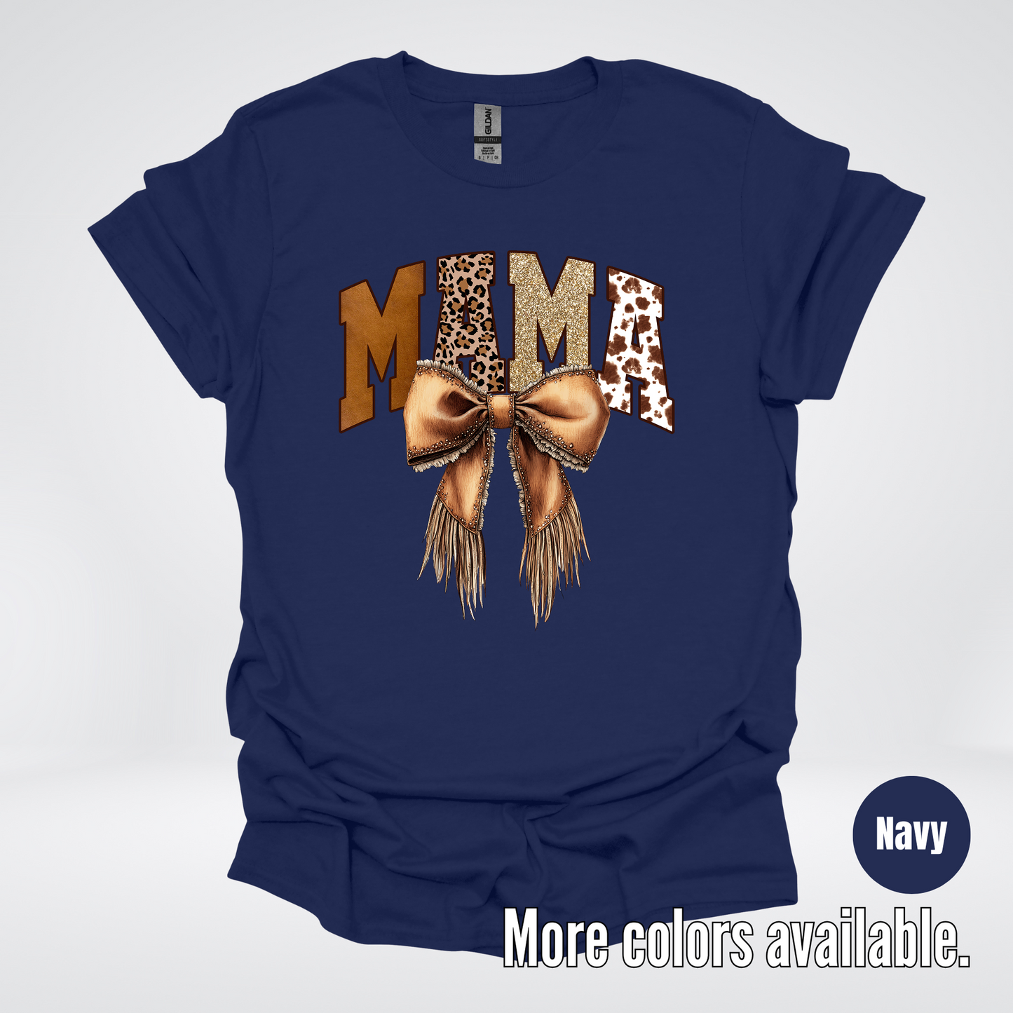 MAMA Western Coquette Leather Bow And Tassels T-Shirt