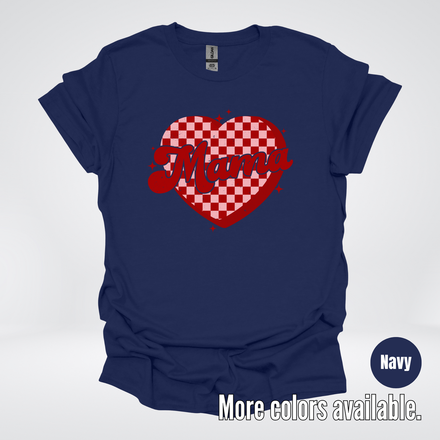 Mama Checkered Heart T-Shirt