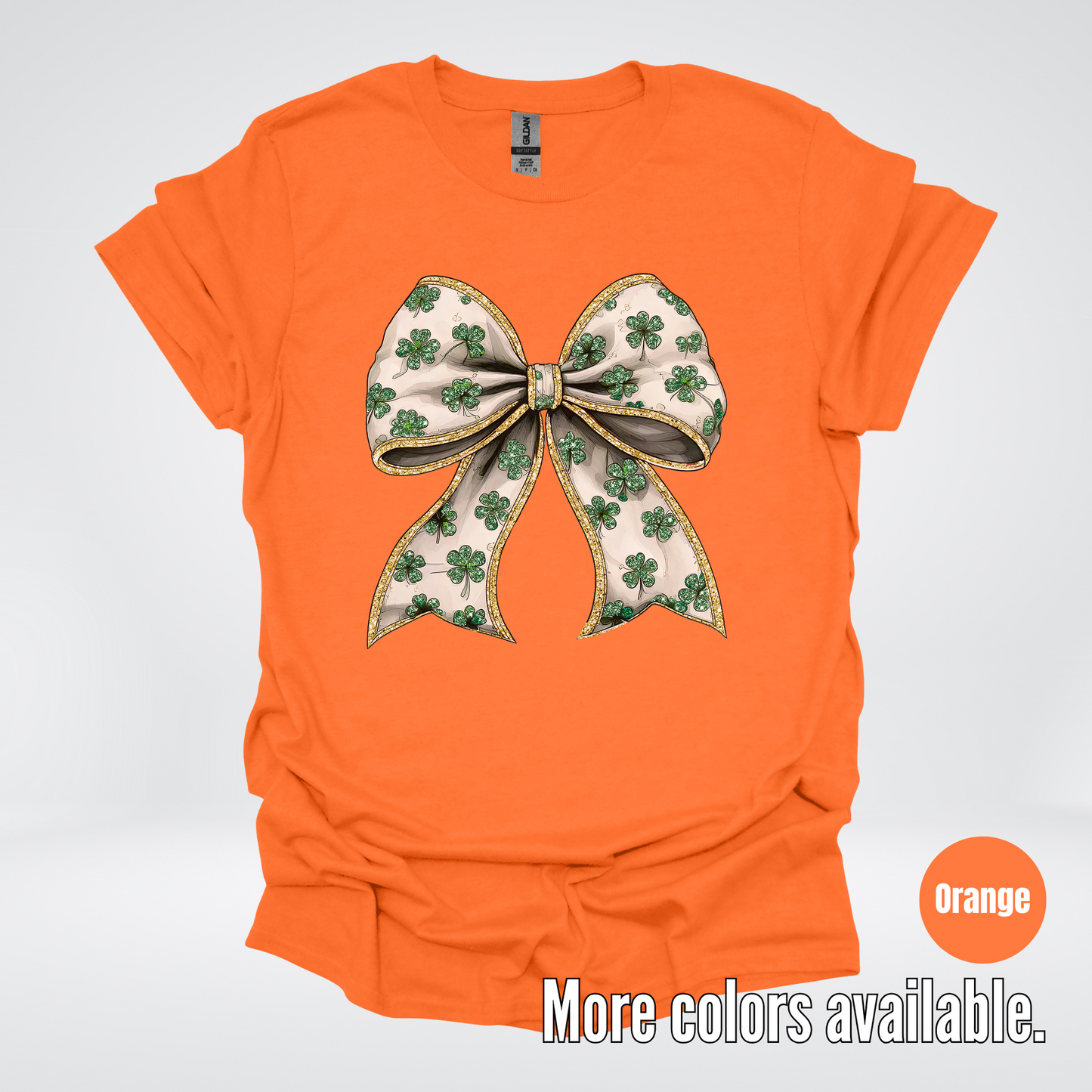 Lucky Clover Green Coquette Glitter Bow – Saint Patrick’s Day T-Shirt