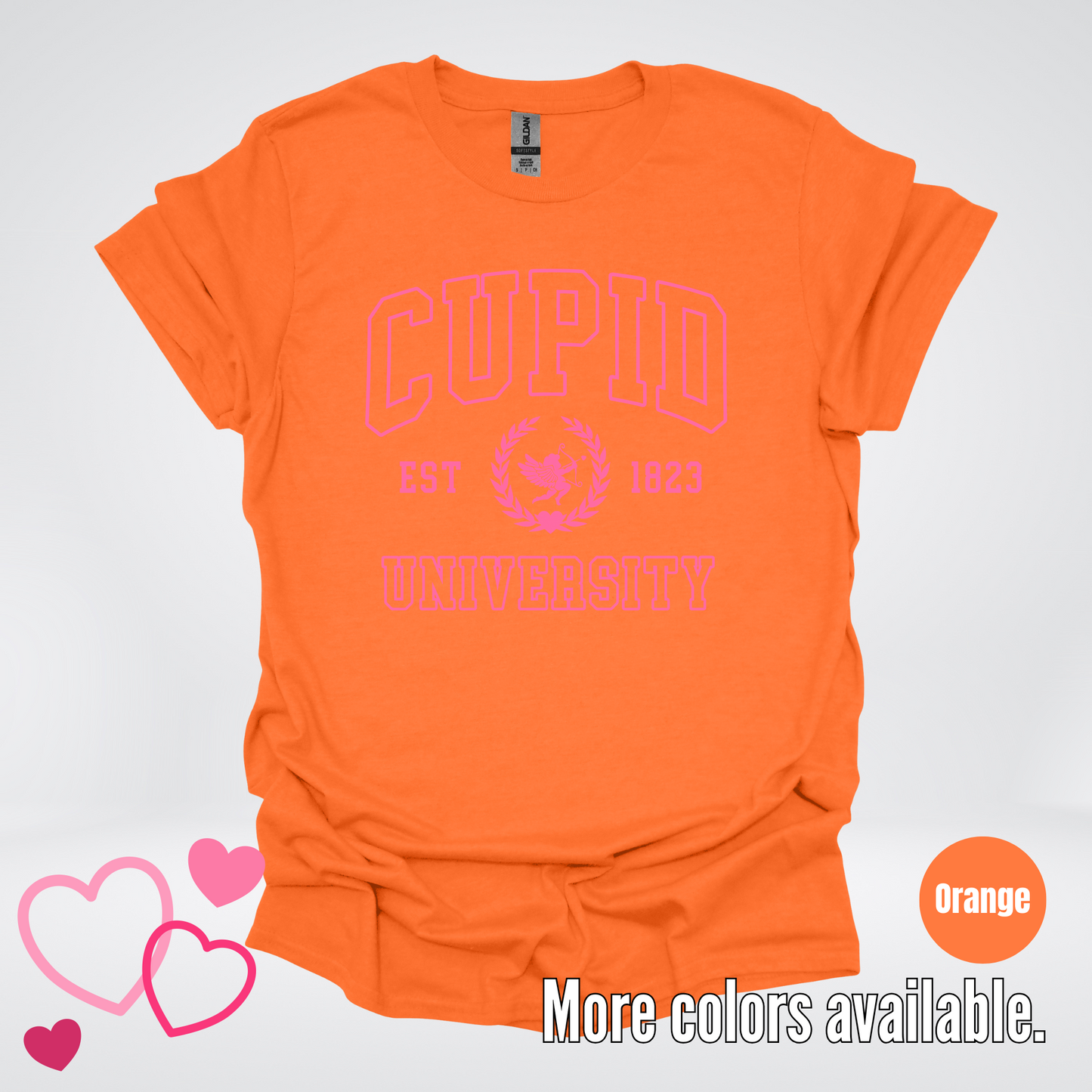 Cupid University Est 1823 Bright Pink Design T-Shirt