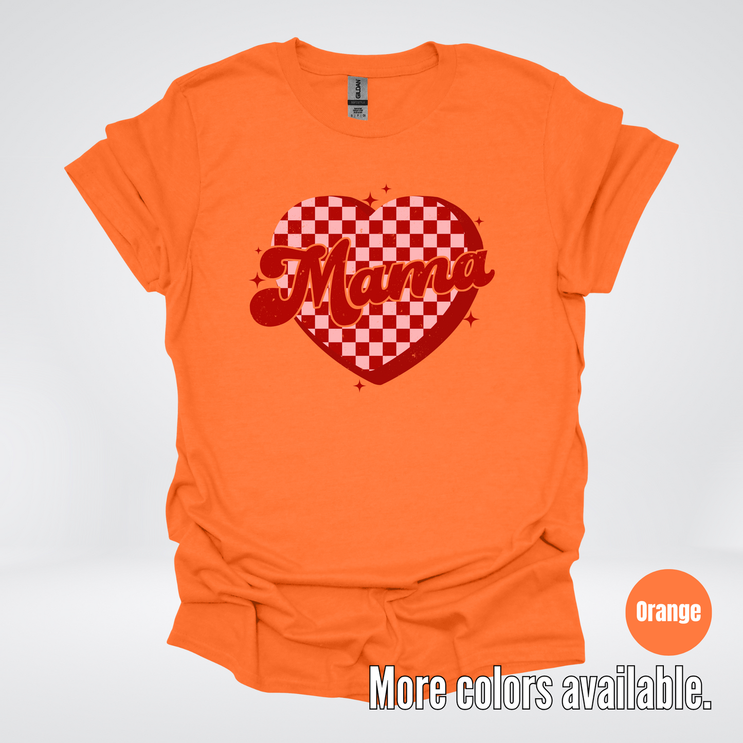 Mama Checkered Heart T-Shirt