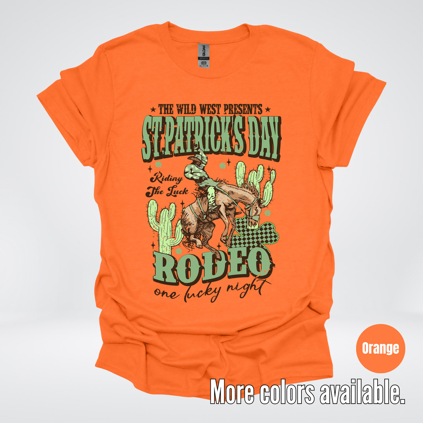 Saint Patrick’s Day Rodeo One Lucky Night Distressed T-Shirt