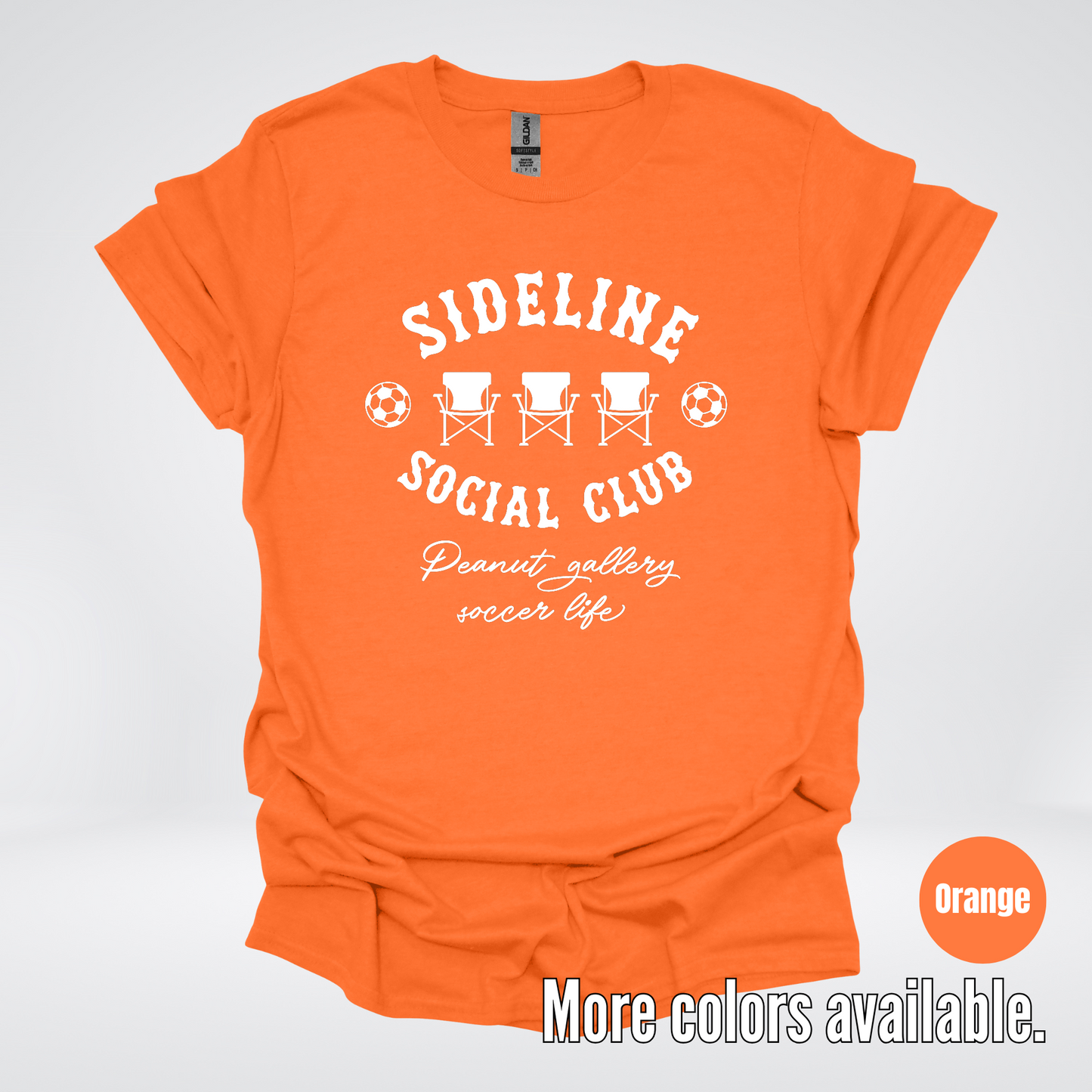 Sideline Social Club Peanut Gallery Soccer Life – White Design – T-Shirt
