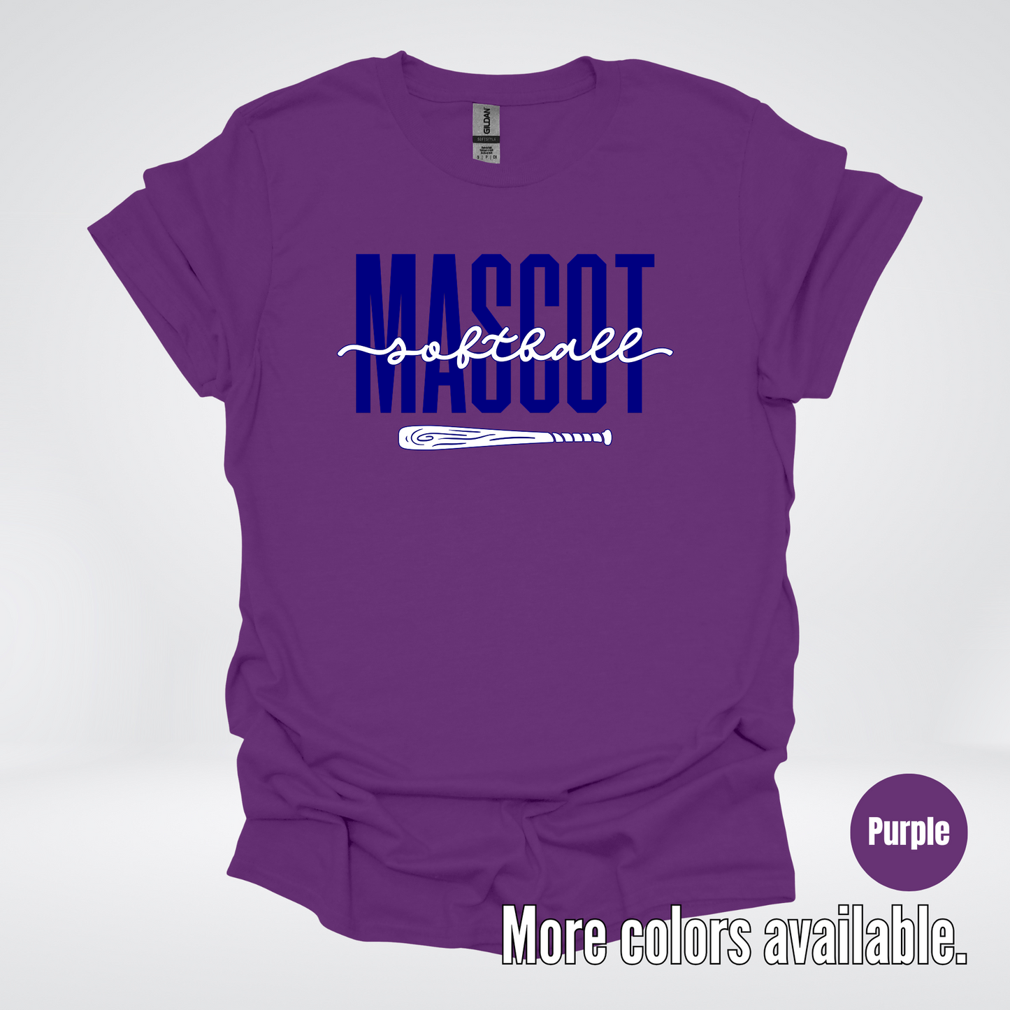 Custom Mascot – Navy - Softball Design 27 T-Shirt