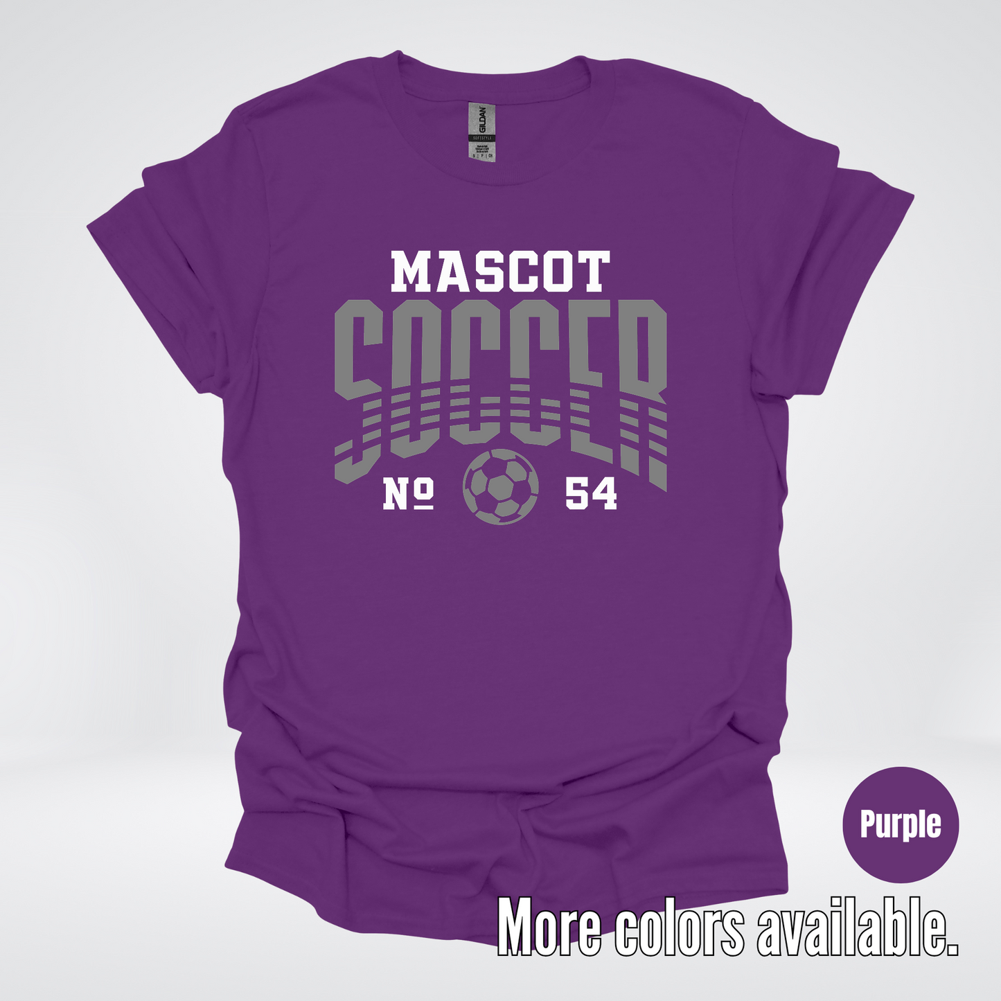Custom Mascot & Number – Gray Design 01 - Soccer T-Shirt