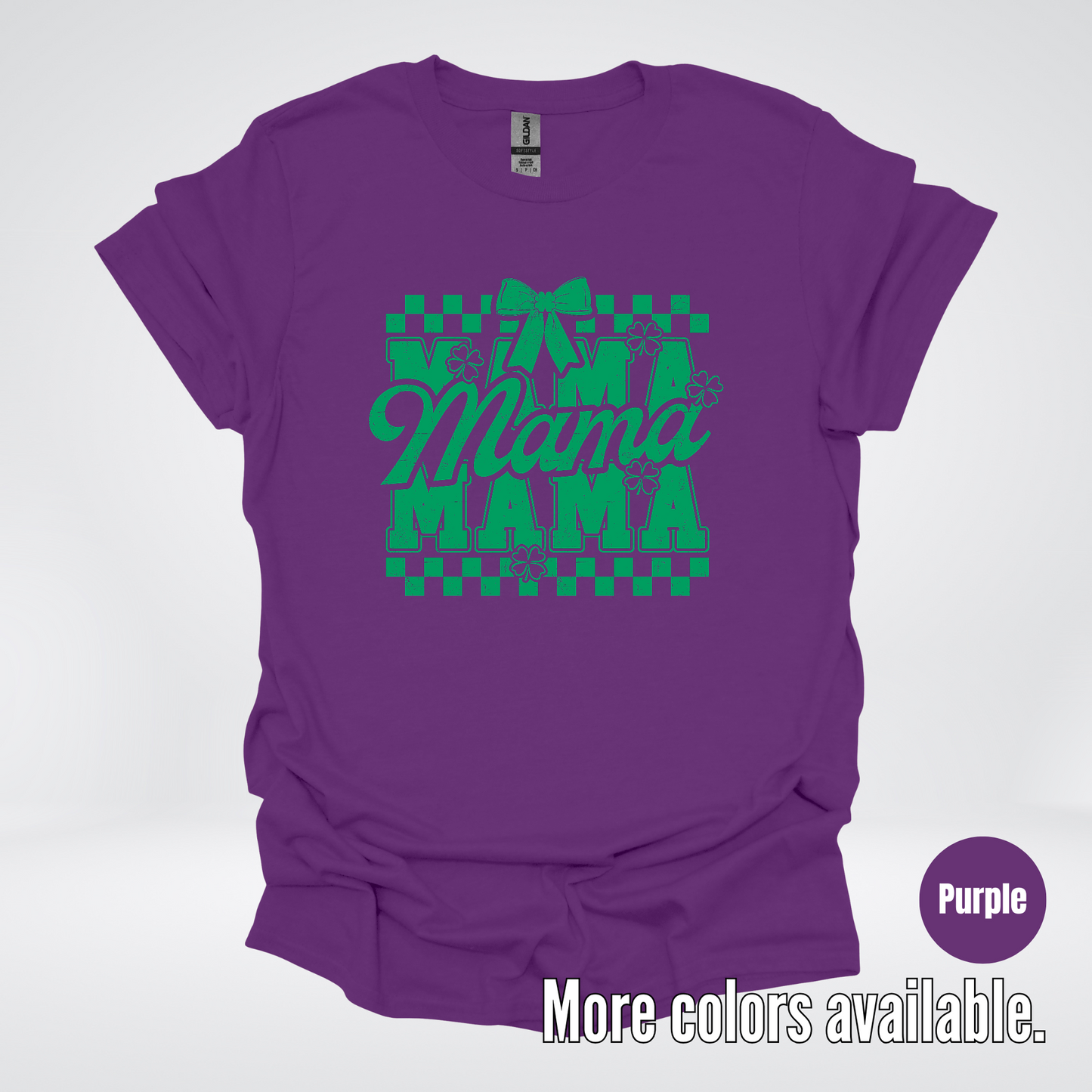 Distressed Saint Patrick’s Day Green Coquette Bow Mama T-Shirt