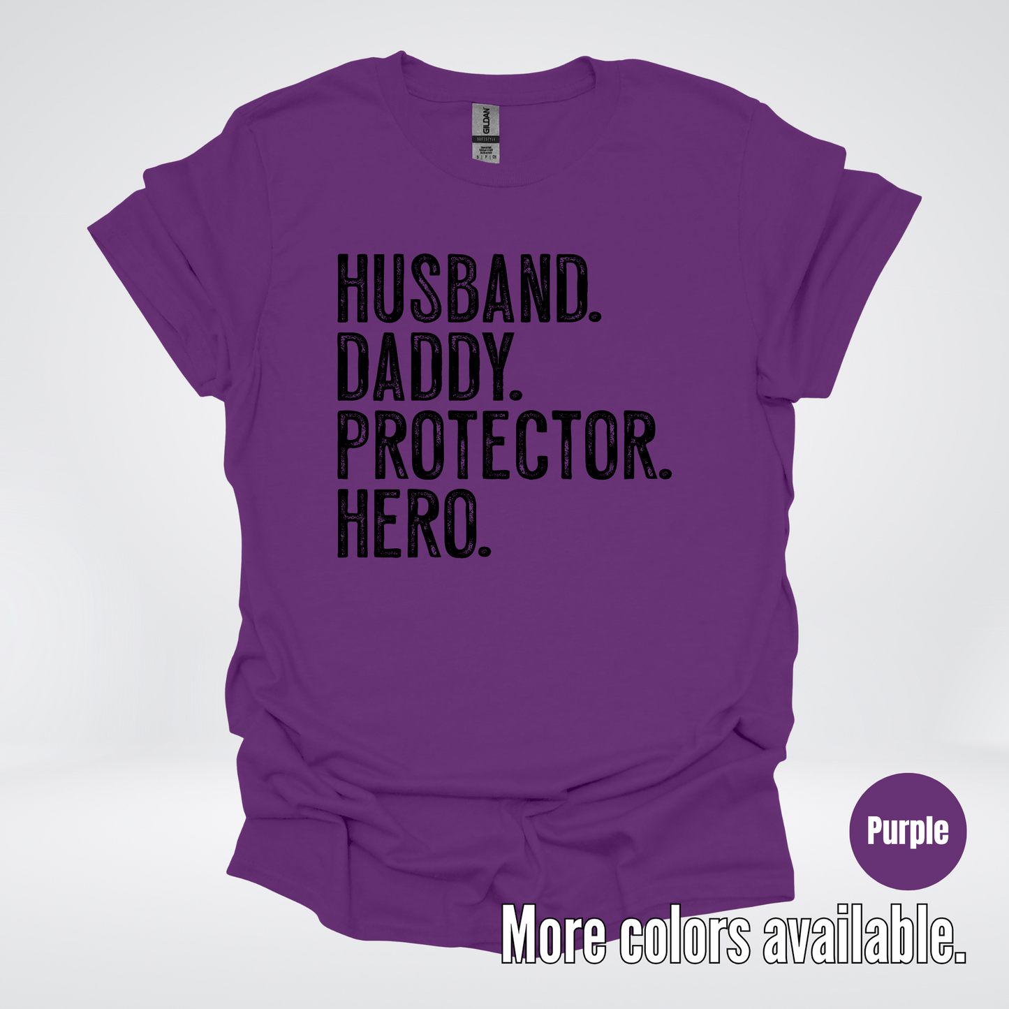 Husband Daddy Protector Hero - Black Design – Father’s Day T-Shirt