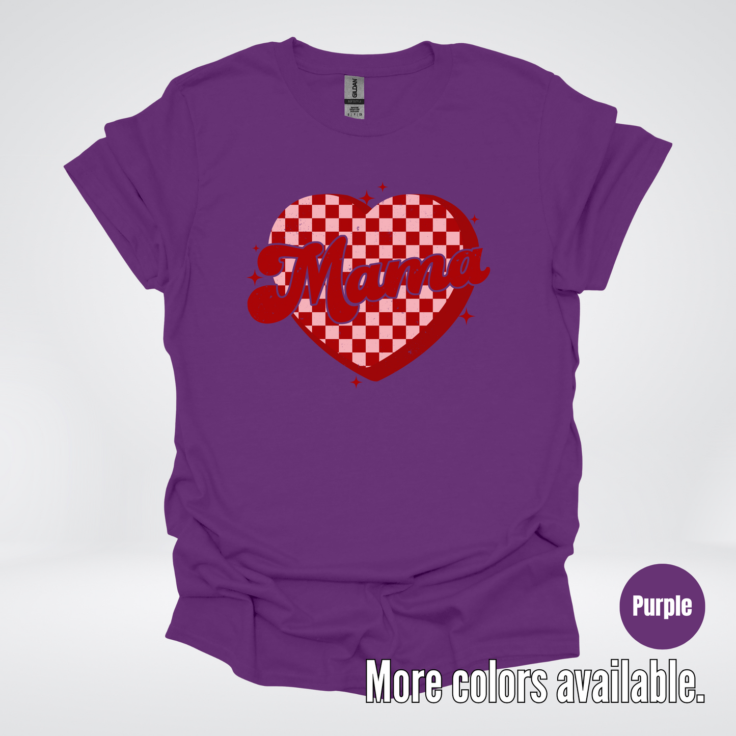 Mama Checkered Heart T-Shirt