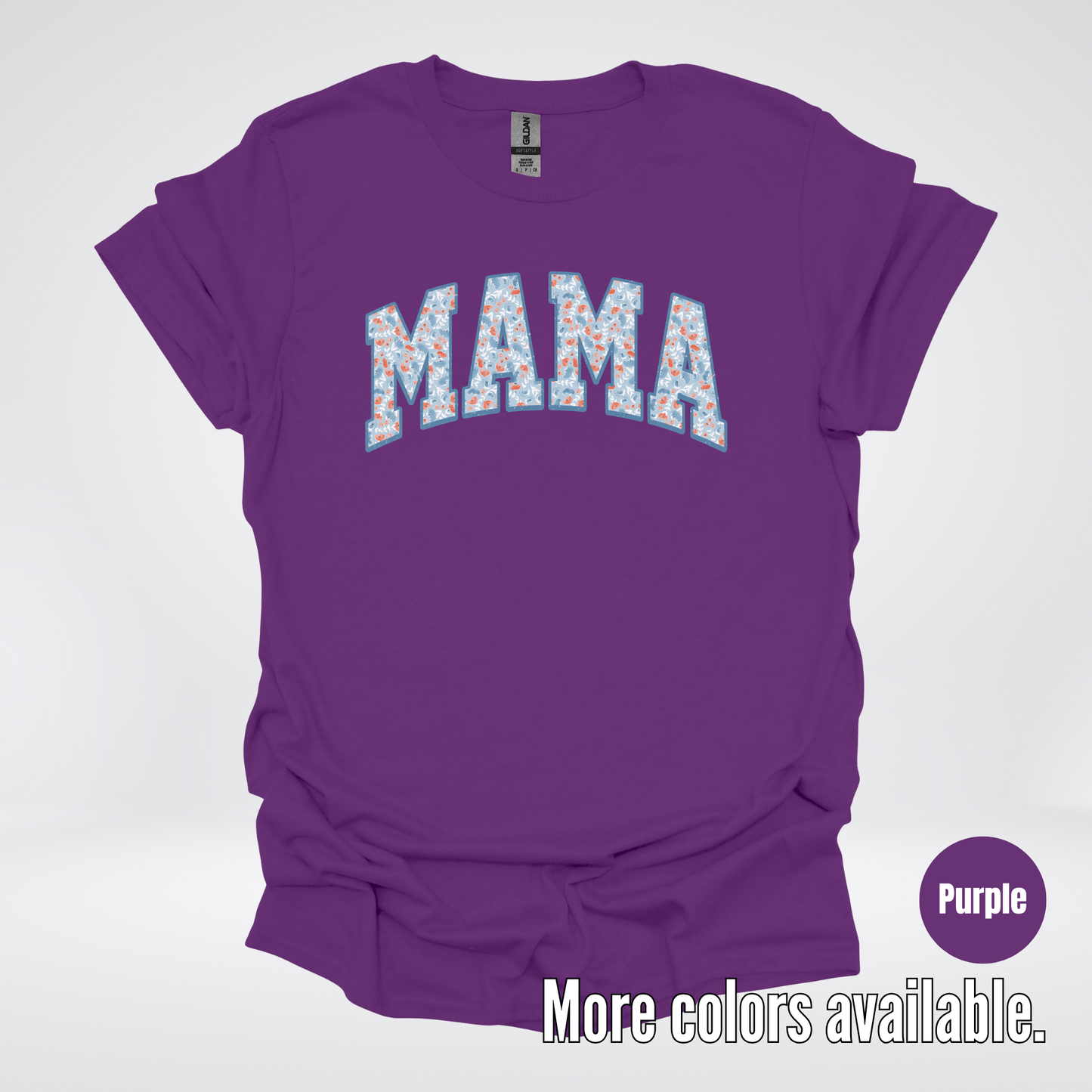 Mama Light Blue Floral T-Shirt