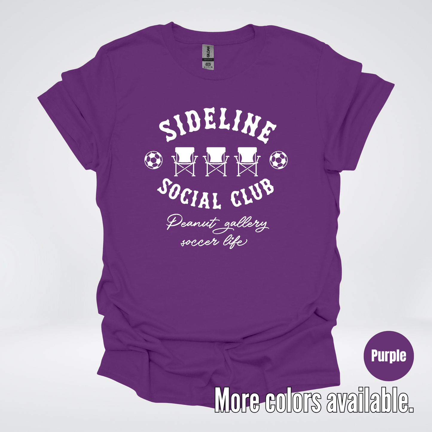Sideline Social Club Peanut Gallery Soccer Life – White Design – T-Shirt