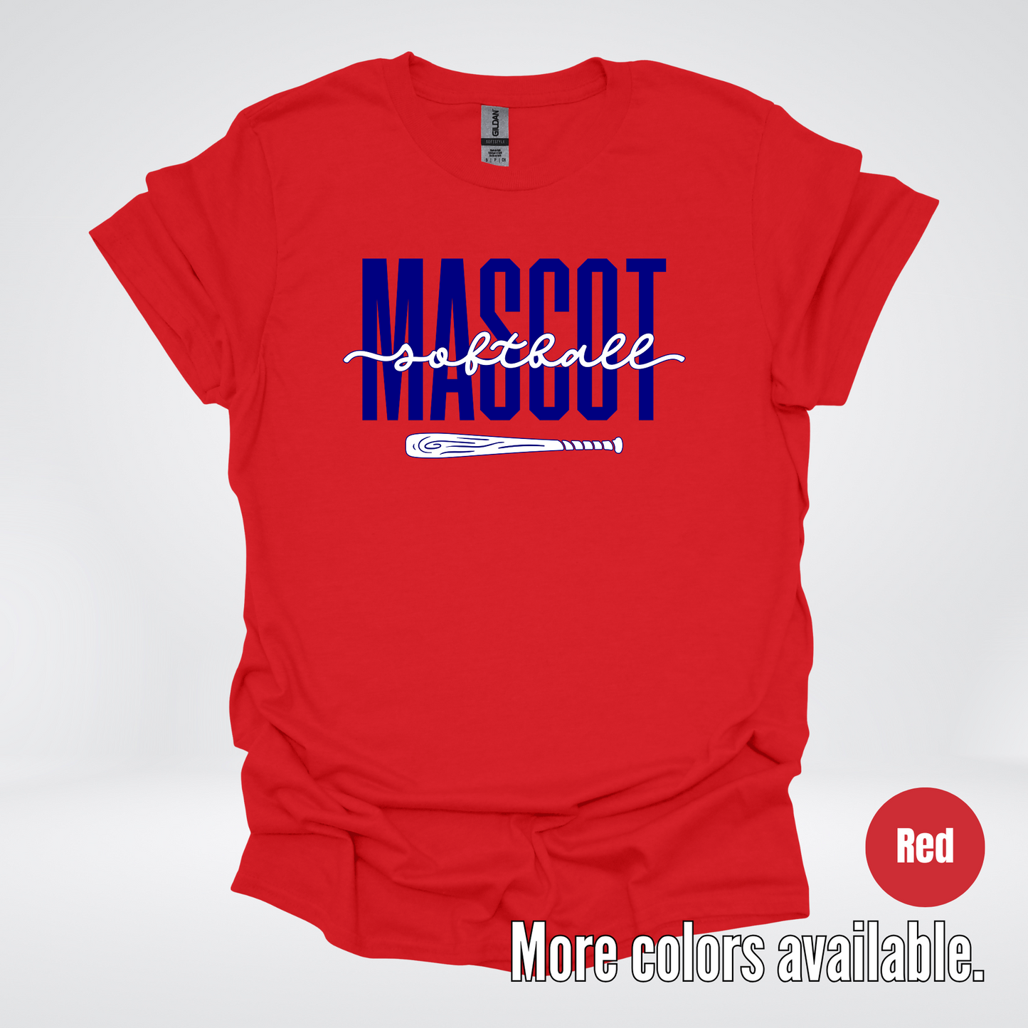 Custom Mascot – Navy - Softball Design 27 T-Shirt