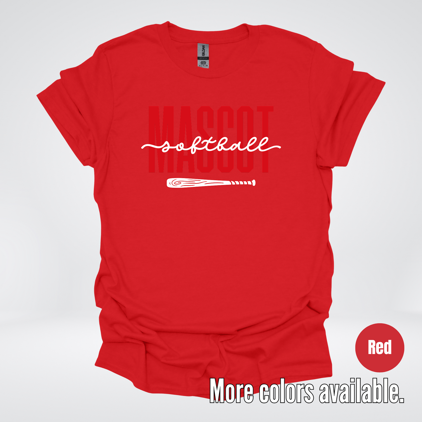 Custom Mascot – Red - Softball Design 28 T-Shirt
