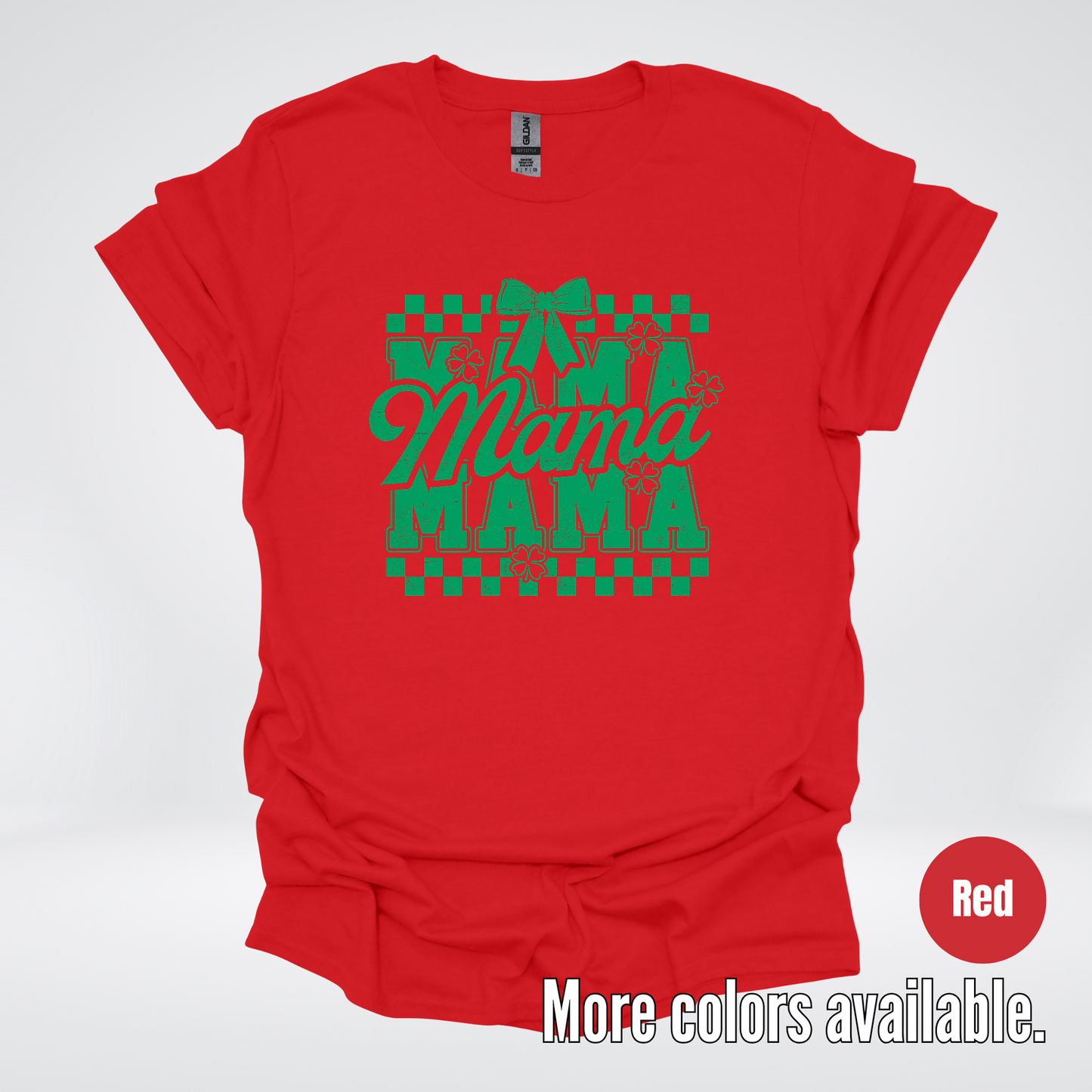 Distressed Saint Patrick’s Day Green Coquette Bow Mama T-Shirt