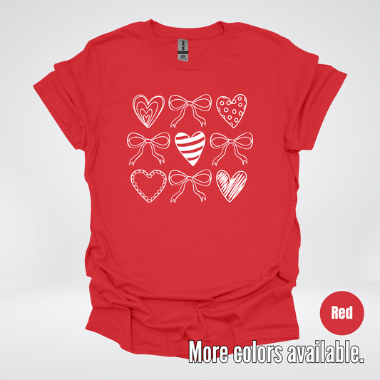 Doodle Coquette Hearts T-Shirt